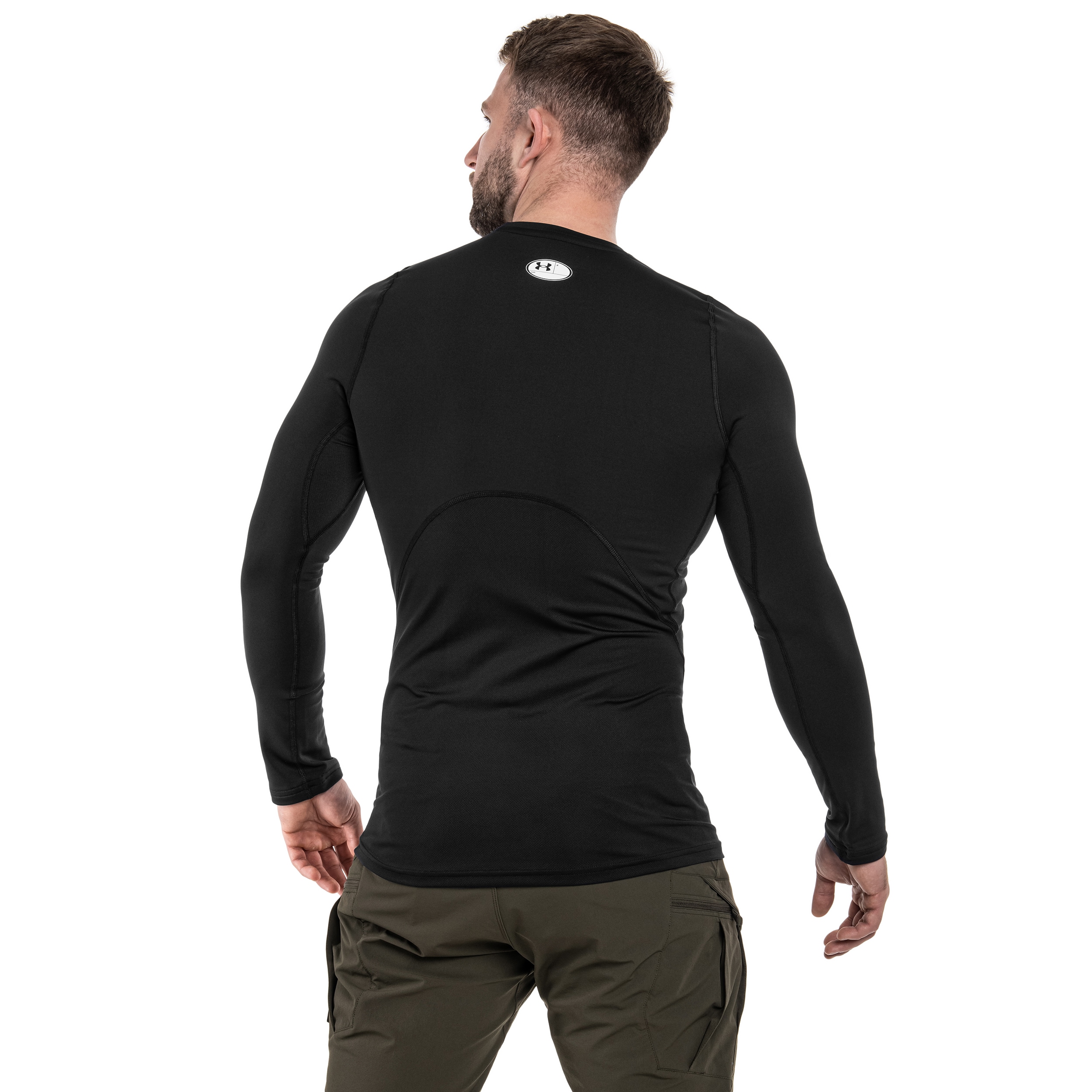 T-shirt thermique ColdGear Fitted Crew Long Sleeve Under Armour - Black