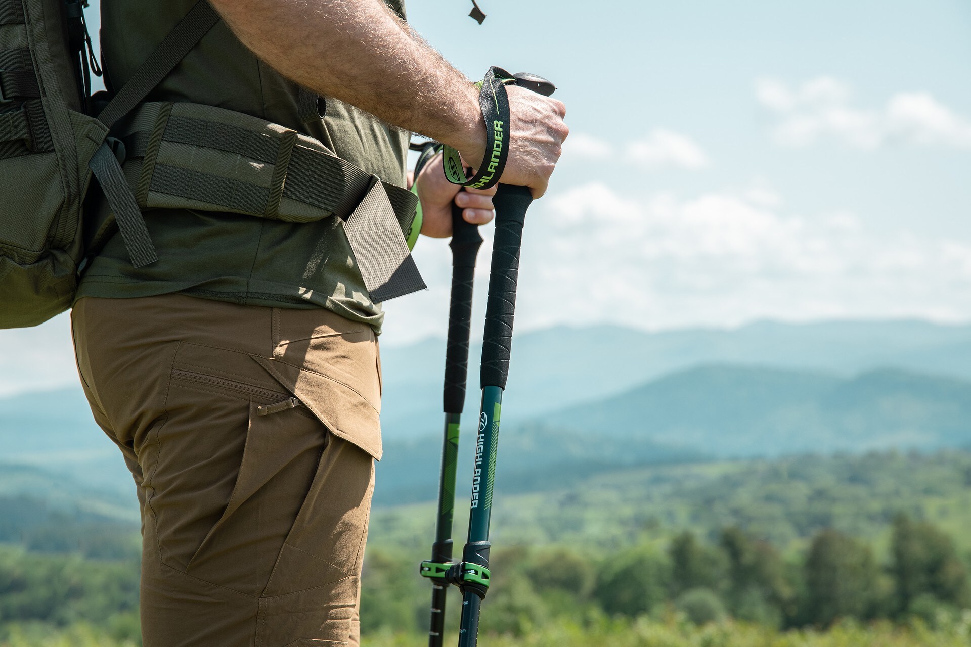 Bâtons de trekking Tiree Pro Trekking Poles Highlander Outdoor - Green