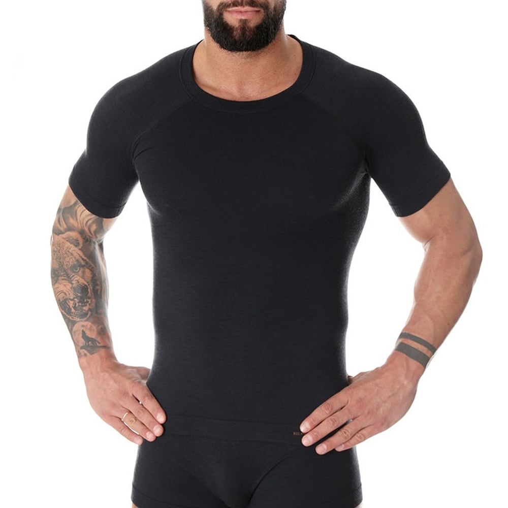 T-shirt thermoactif Merino Active Wool Brubeck - Noir