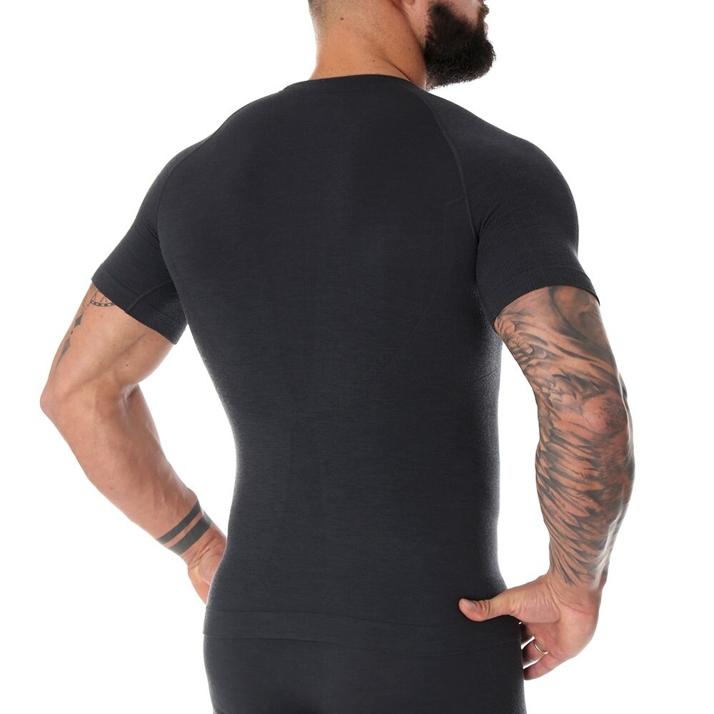 T-shirt thermoactif Merino Active Wool Brubeck - Noir