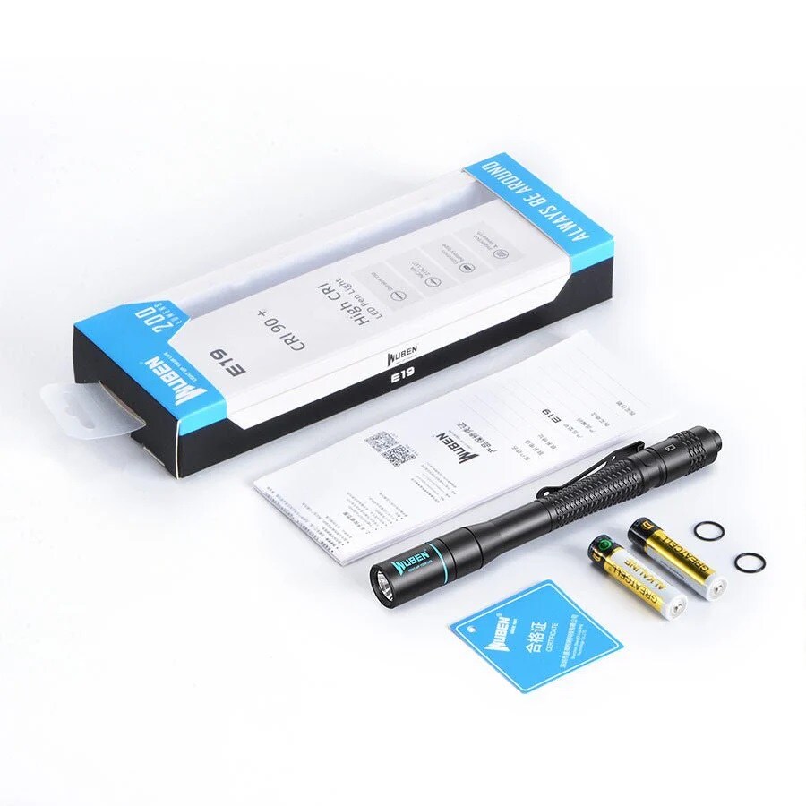 Lampe de poche E19 High CRI 200 lumens Wuben - Black