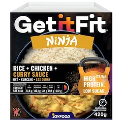 Plat préparé Ninja riz au poulet et aux légumes dans une sauce au curry 420 g Joyfood