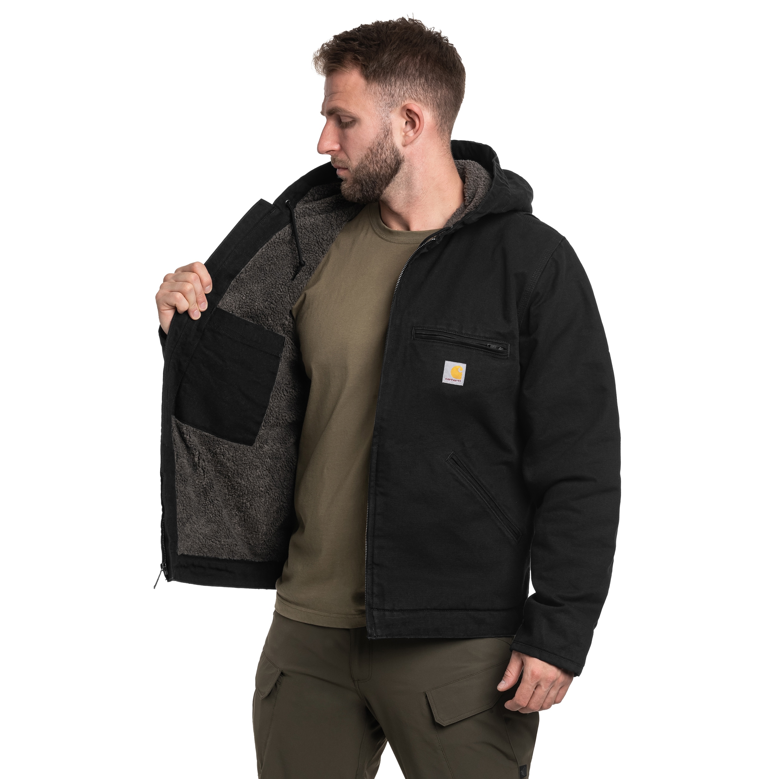 Veste Washed Duck Sherpa Lined Carhartt - Black