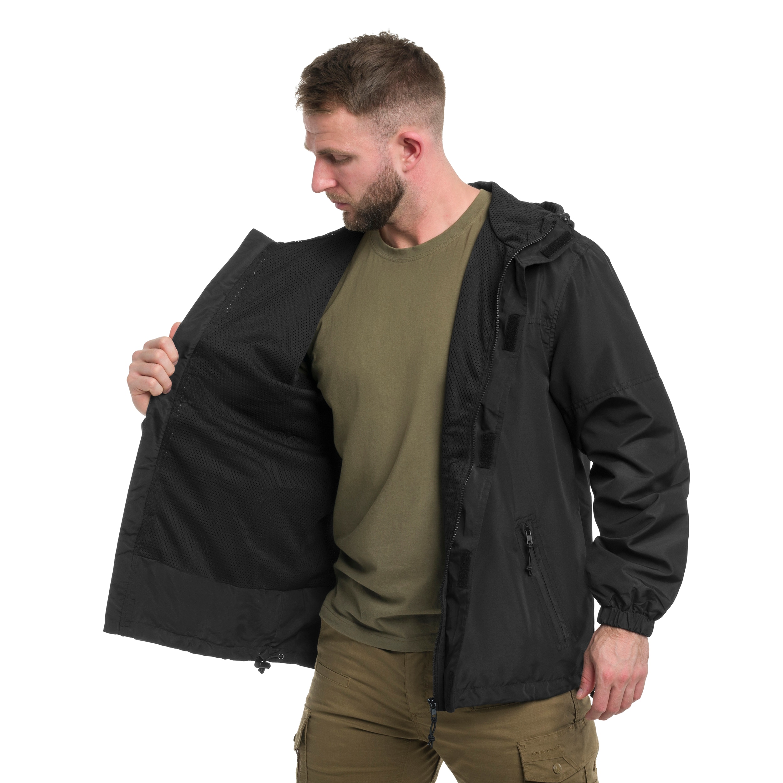 Veste Light Windbreaker Frontzip Brandit - Black