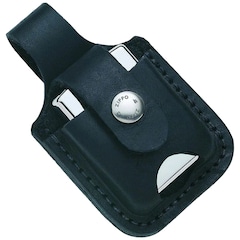 Étui à briquet en cuir avec découpe Zippo - Black