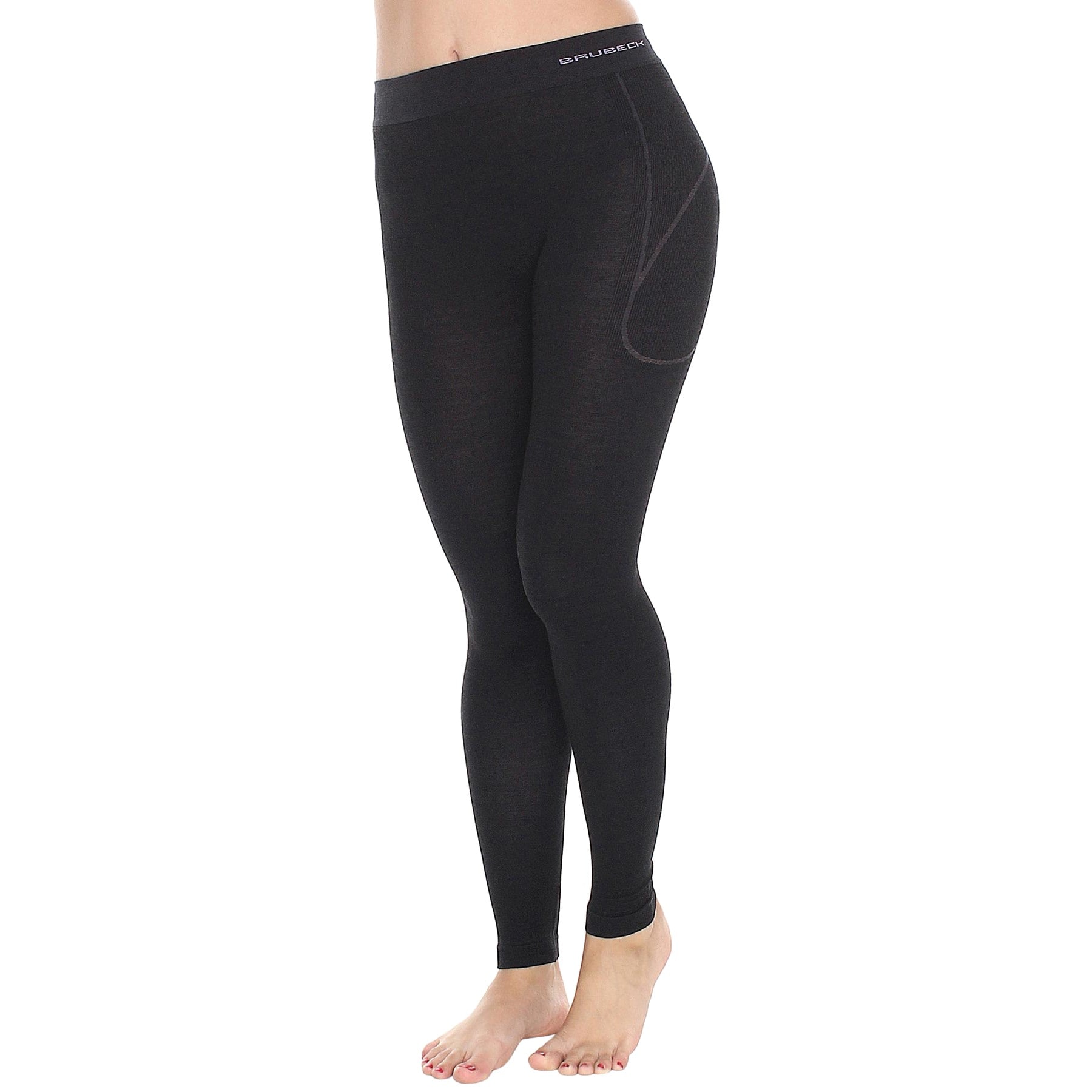 Leggings thermiques pour femmes Active Wool Brubeck  - Noir