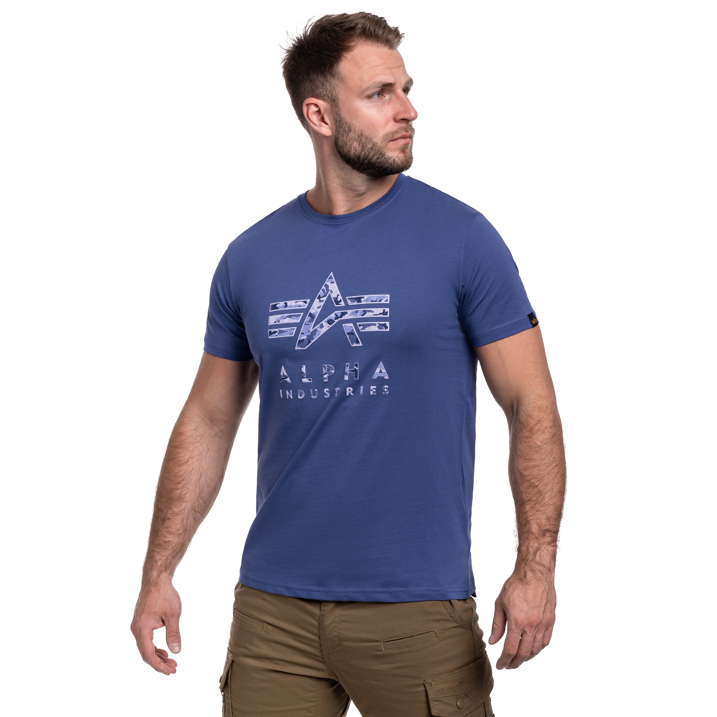 T-Shirt Camo Puff Print Alpha Industries - Night Purple