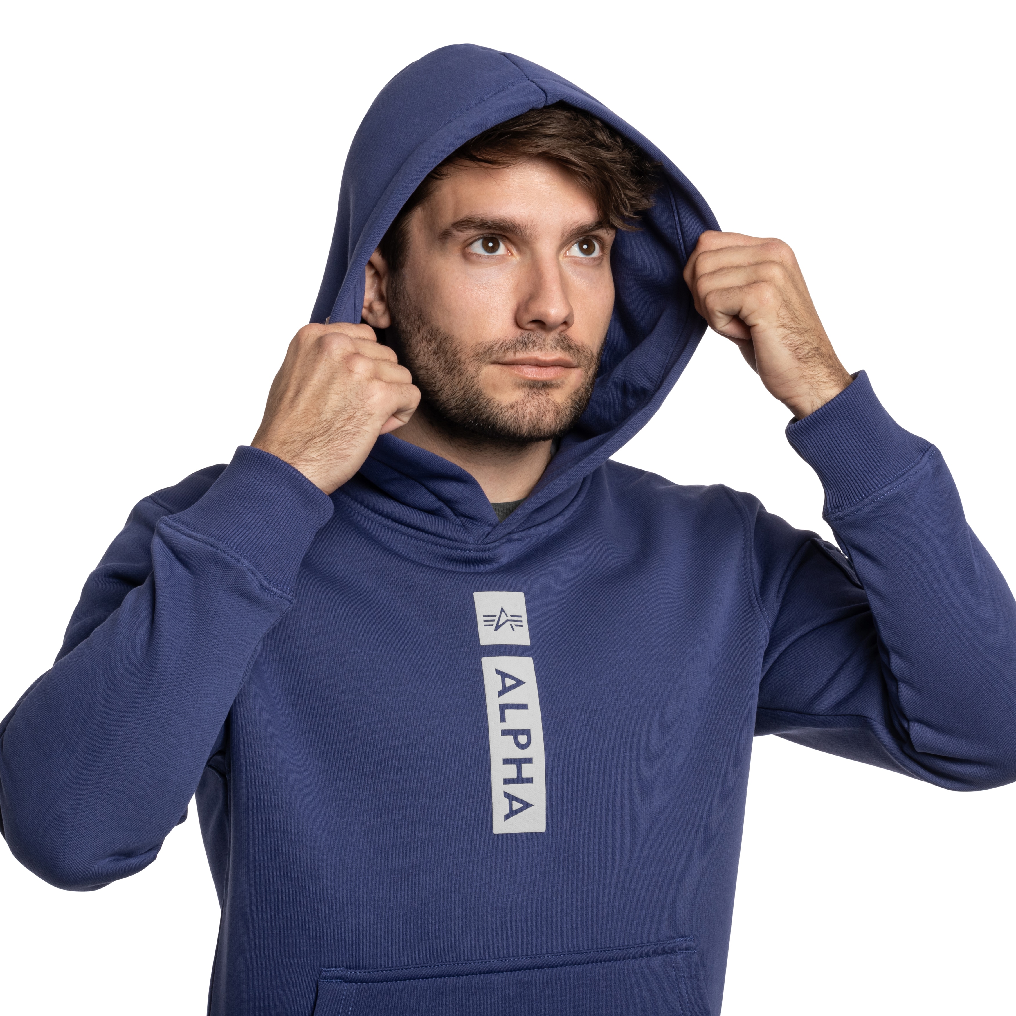 Sweatshirt Alpha Puff Print Hoodie Alpha Industries - Night Purple