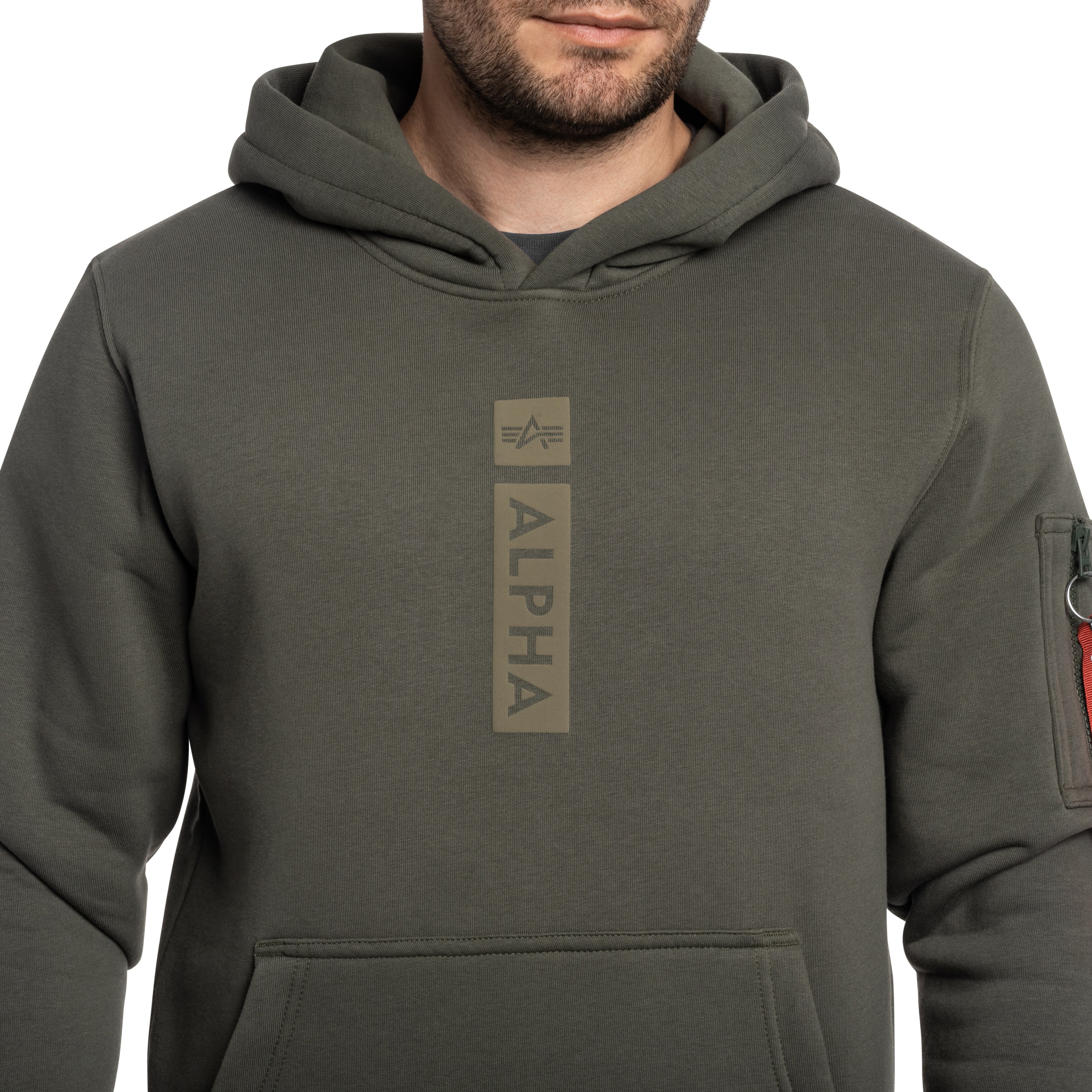 Sweatshirt Alpha Puff Print Hoodie Alpha Industries - Dark Olive