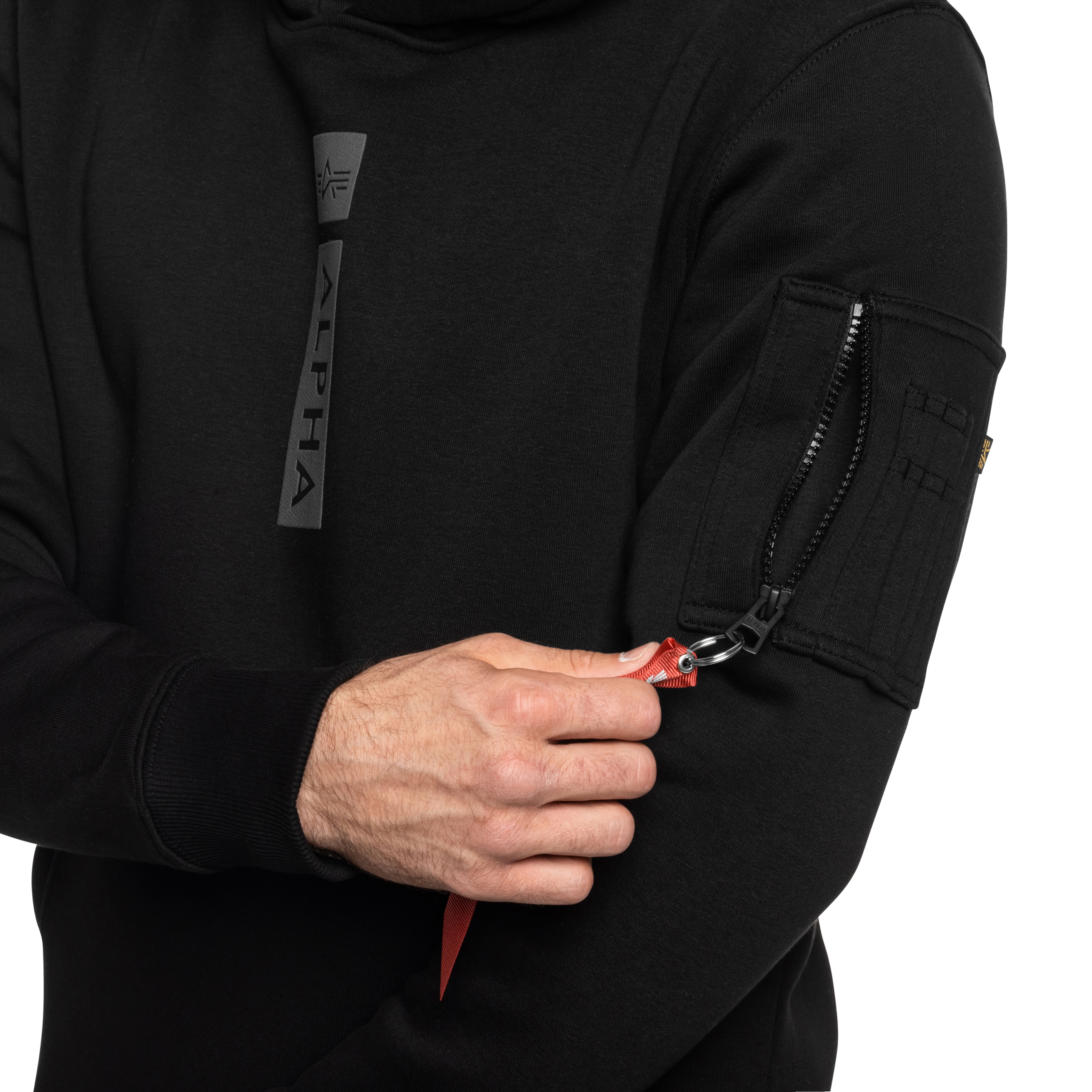 Sweatshirt Alpha Puff Print Hoodie Alpha Industries  - Black