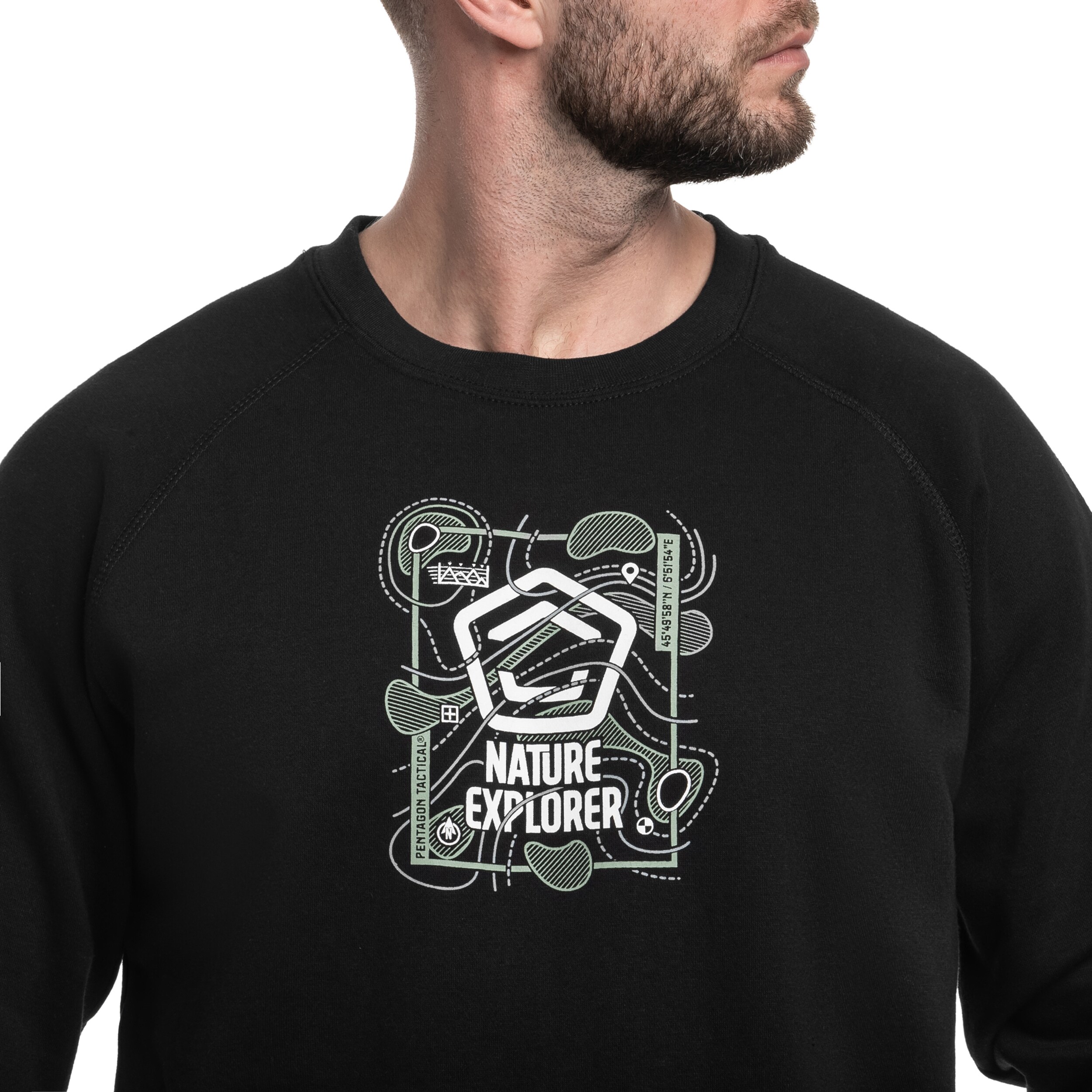 Sweatshirt Hawk Nature Explorer Pentagon - Black
