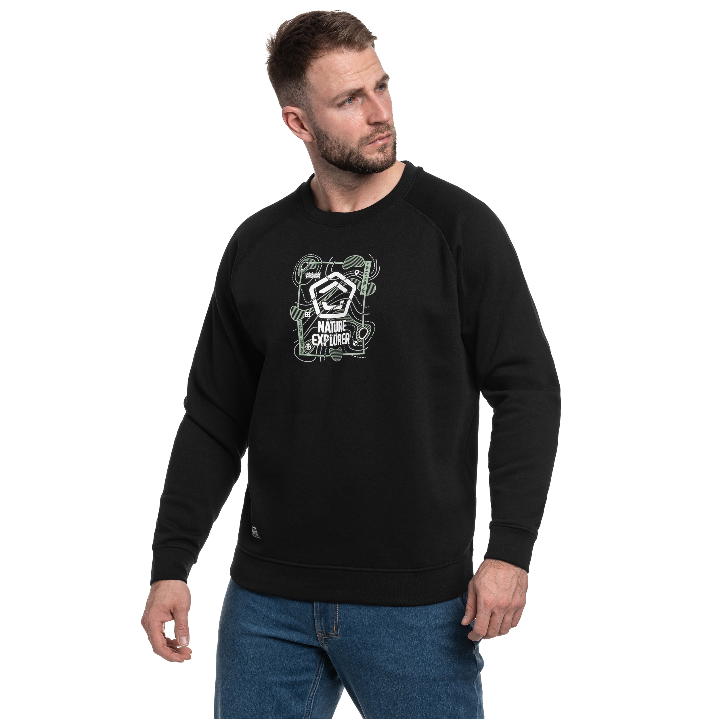 Sweatshirt Hawk Nature Explorer Pentagon - Black