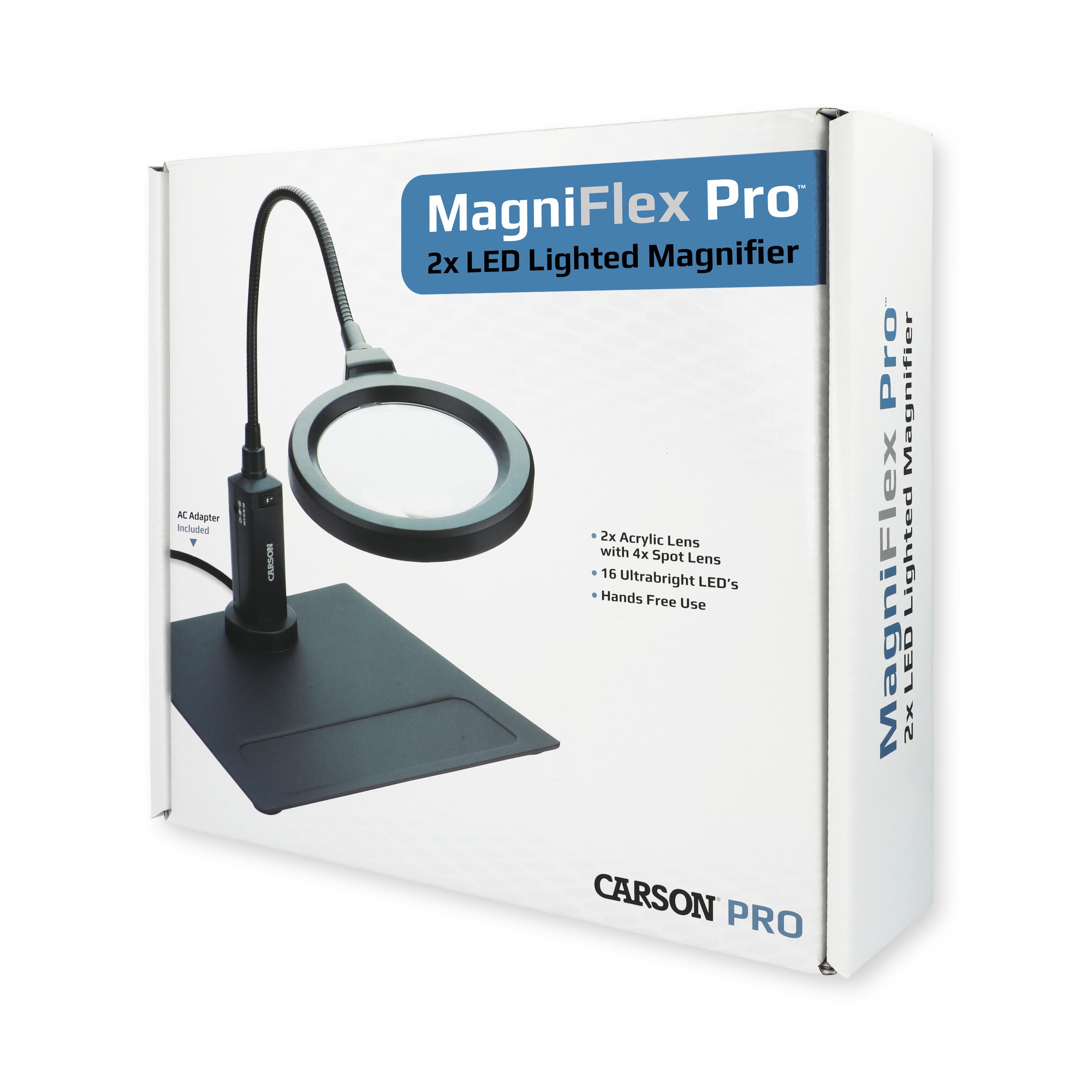 Loupe MagniFlex Pro 2x/4x avec éclairage LED Carson