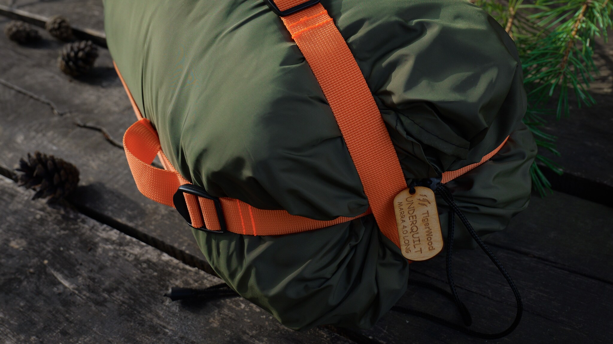 Doublure de hamac Underquilt Marra 4.0 200 cm TigerWood - Rescue/Olive