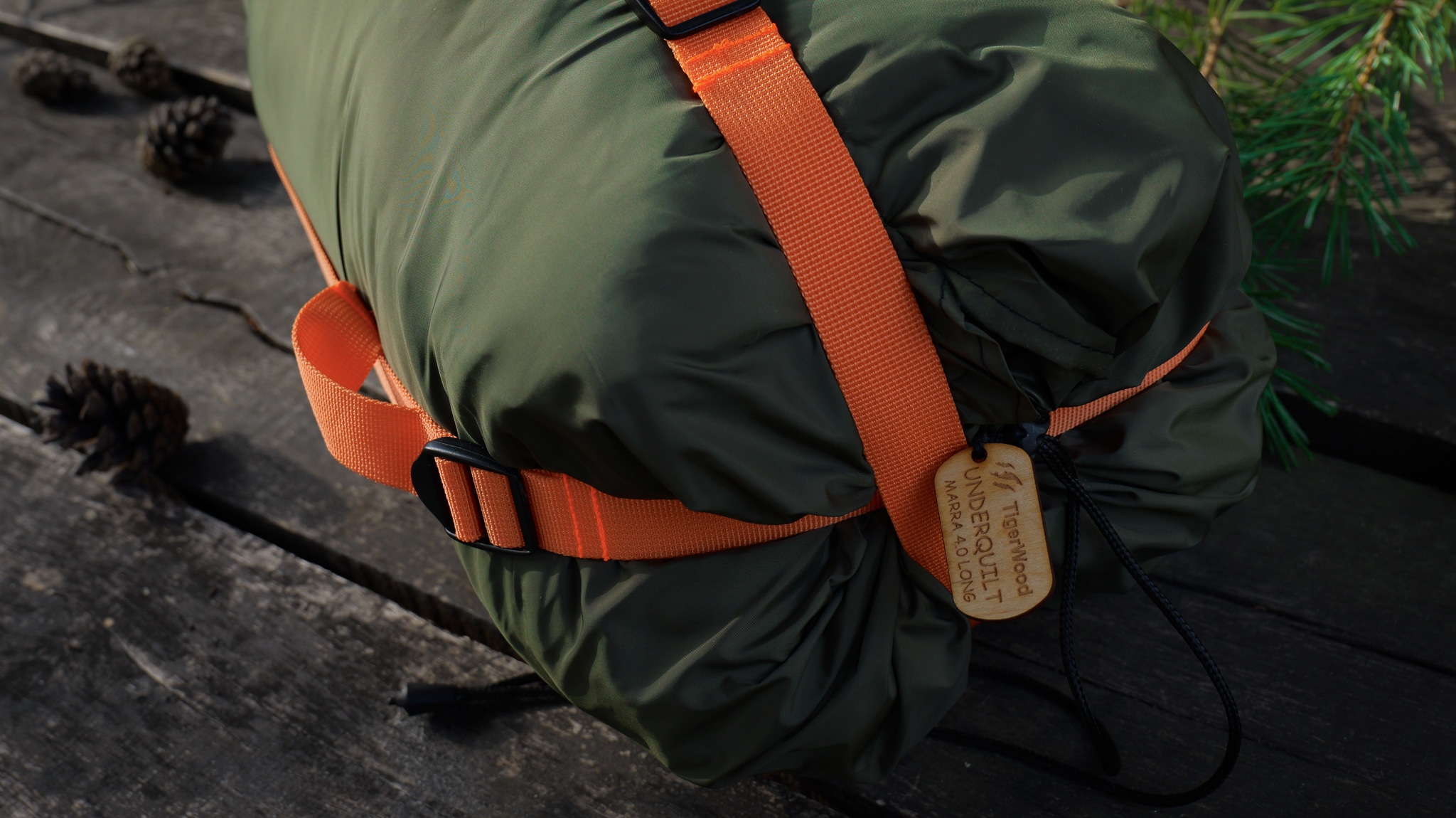 Doublure de hamac Underquilt Marra 4.0 230 cm TigerWood - Rescue/Olive