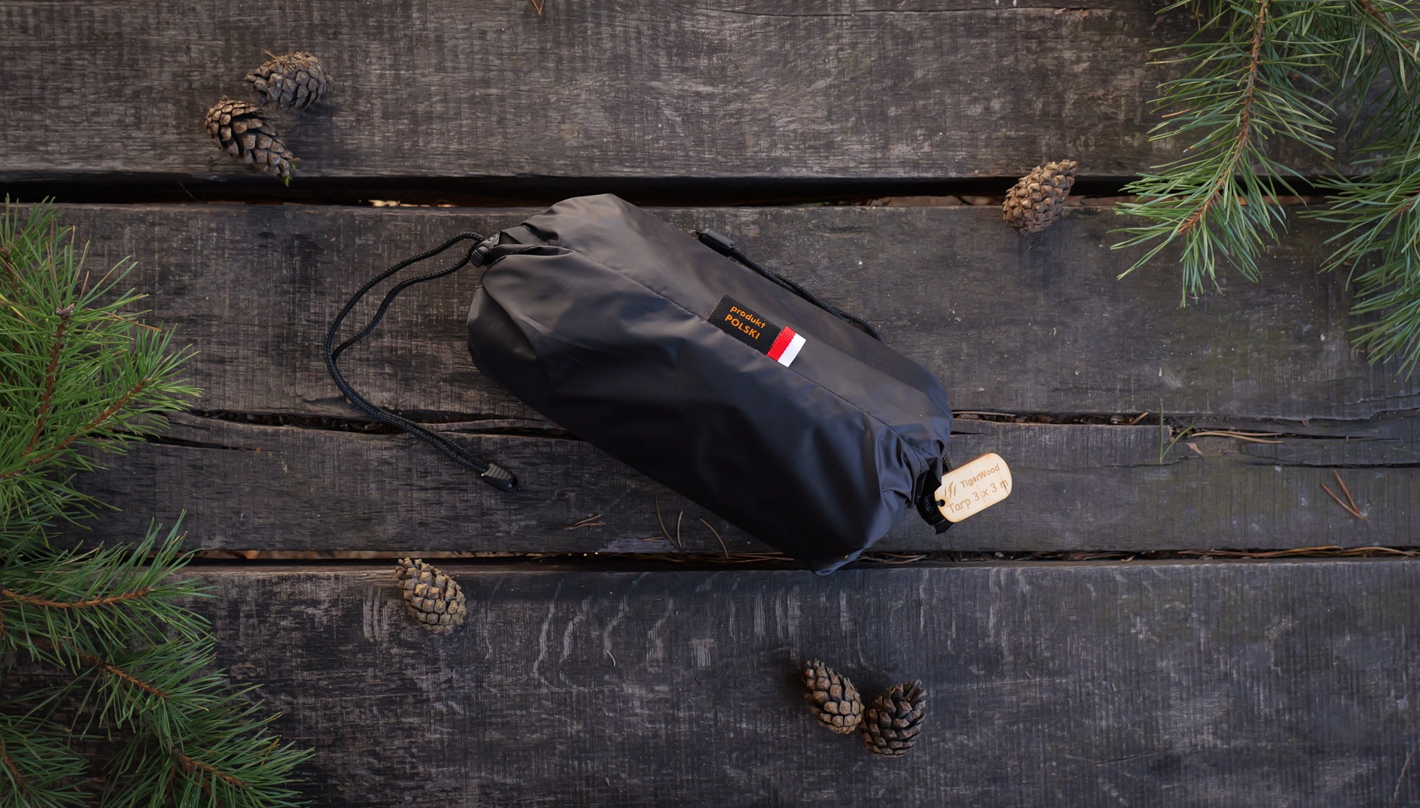 Bâche de bivouac Tarp T2 3 x 3 m TigerWood - Black