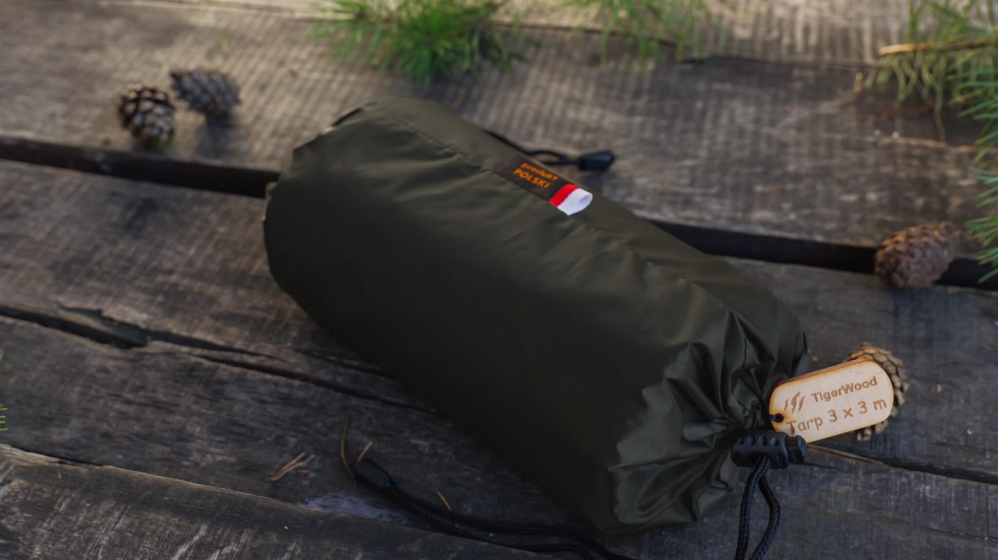 Bâche de bivouac Tarp T2 3 x 3 m TigerWood - Dark Khaki