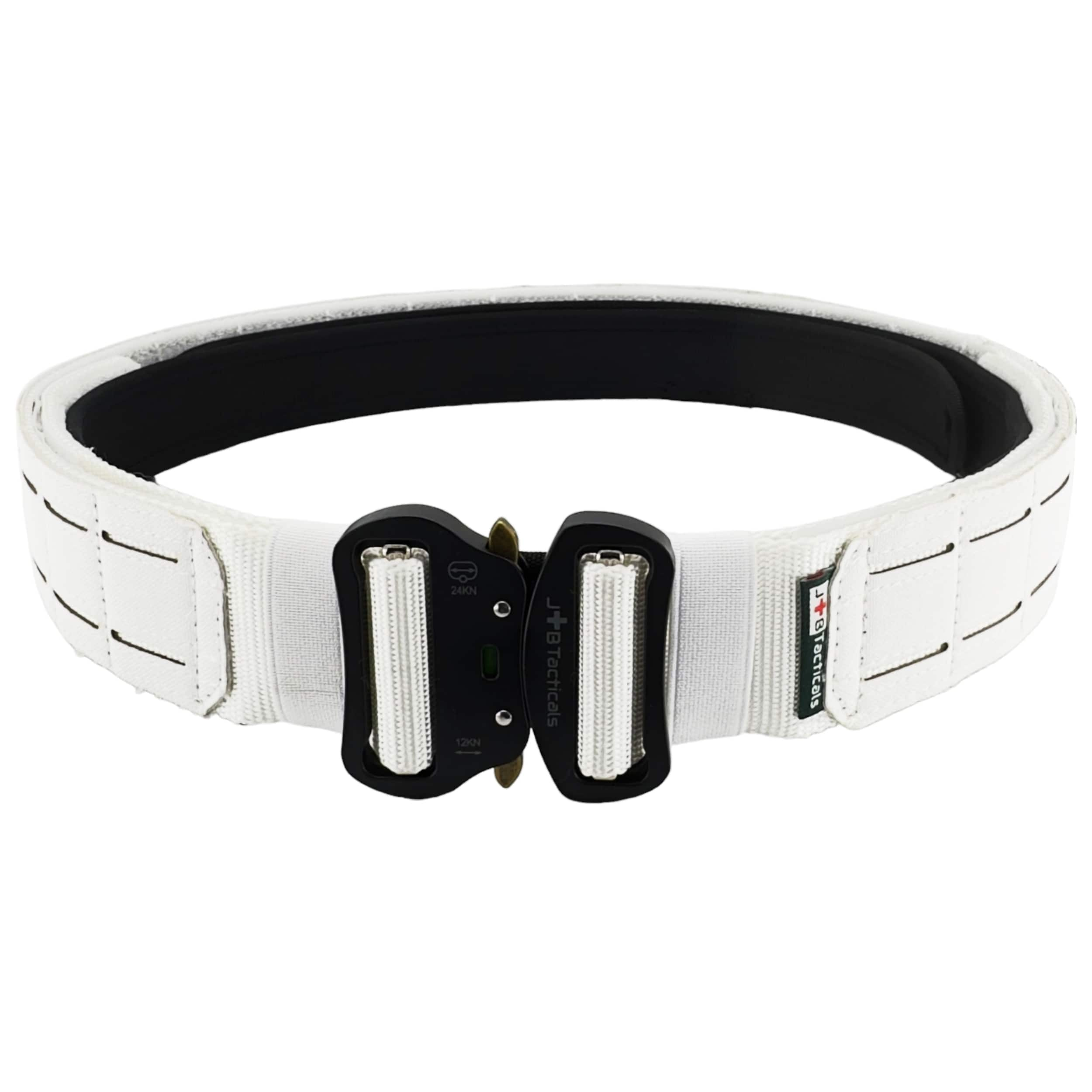 Ceinture tactique MOLLE Laser Cut avec une ceinture intérieure JB Tacticals - White