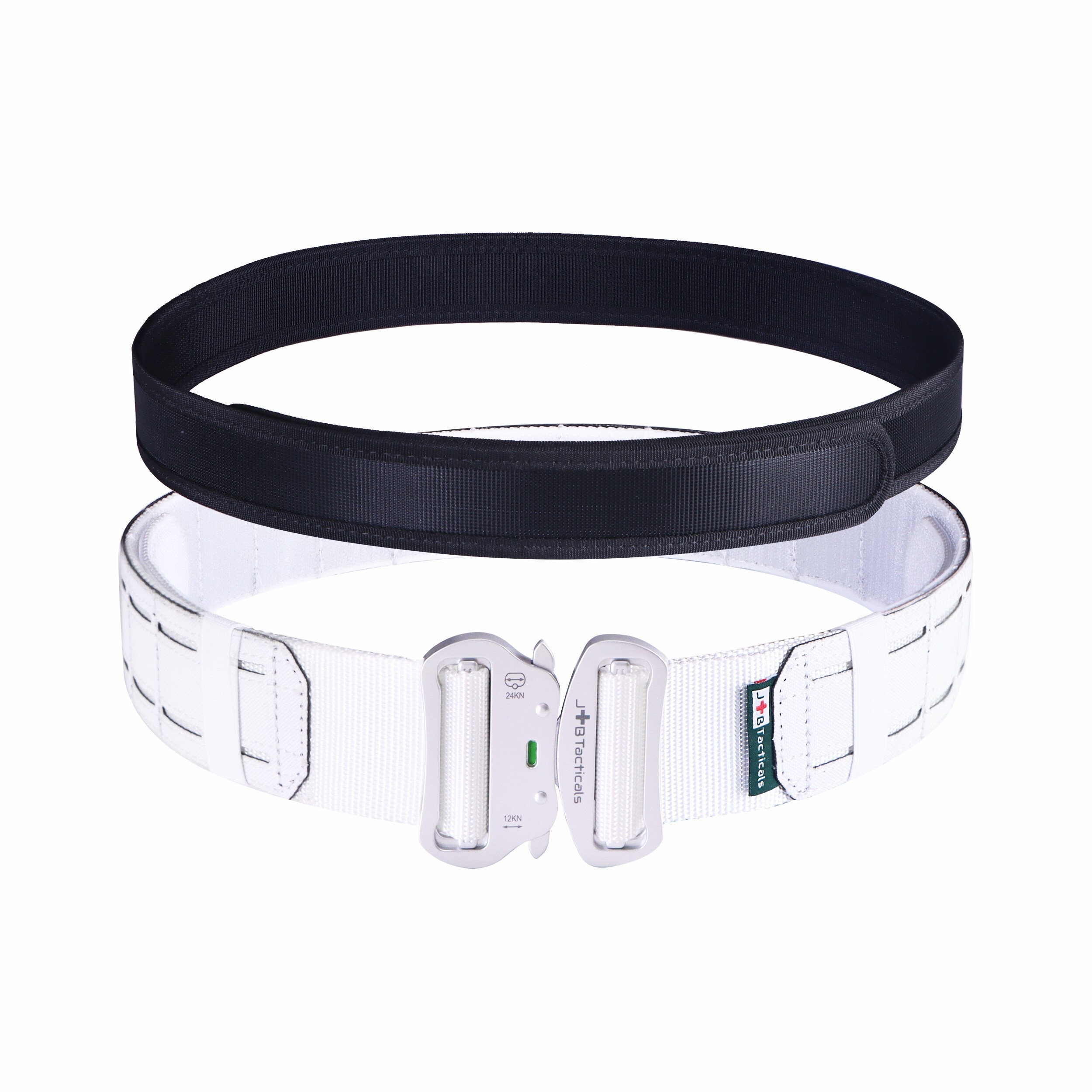 Ceinture tactique MOLLE Laser Cut avec une ceinture intérieure JB Tacticals - White