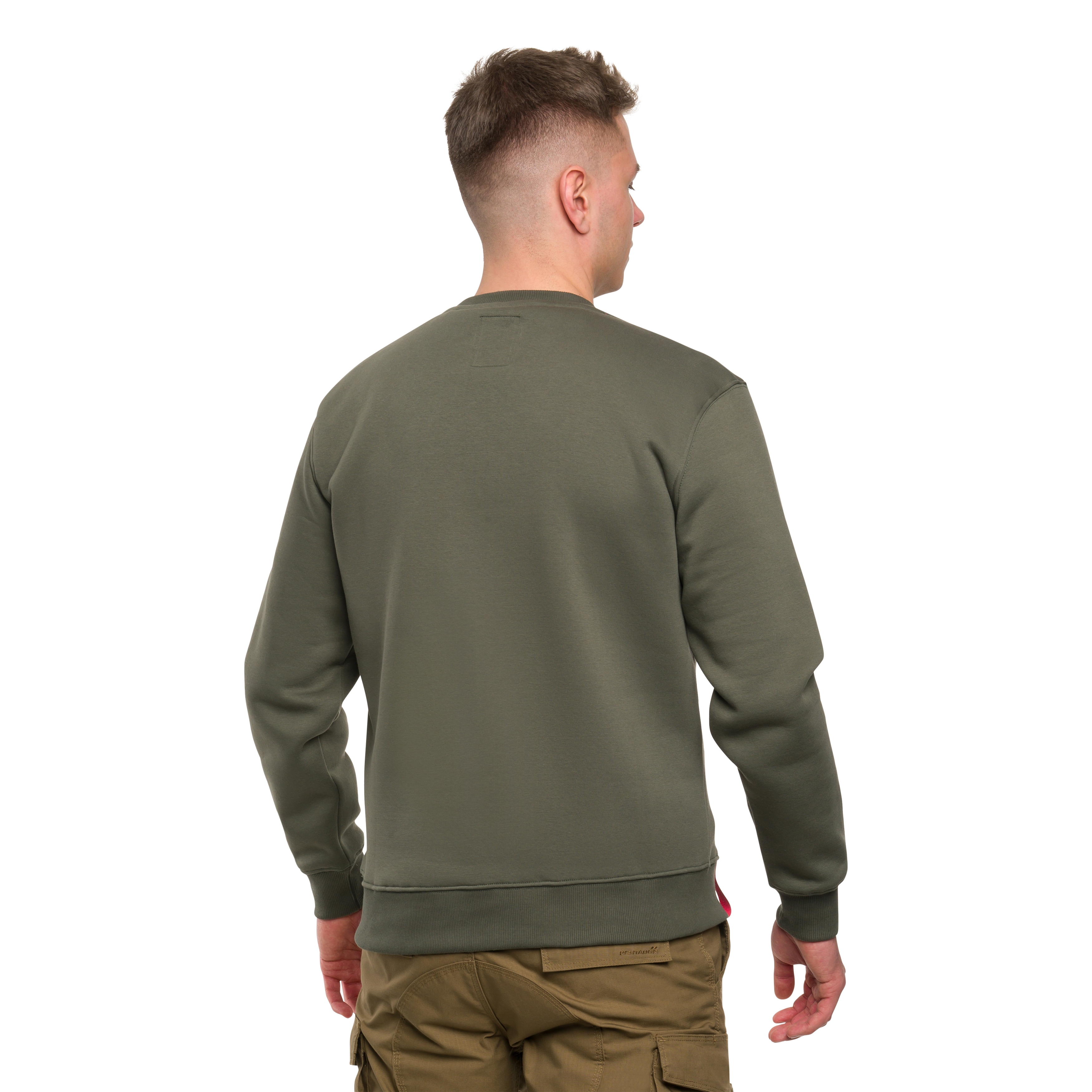 Sweatshirt Basic Sweater Small Logo Alpha Industries - Dark Olive