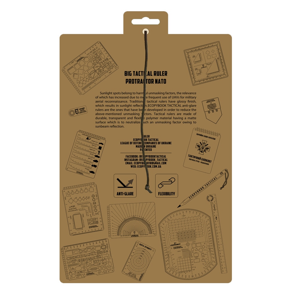 Règle Ecopybook Tactical Big Protractor M-Tac