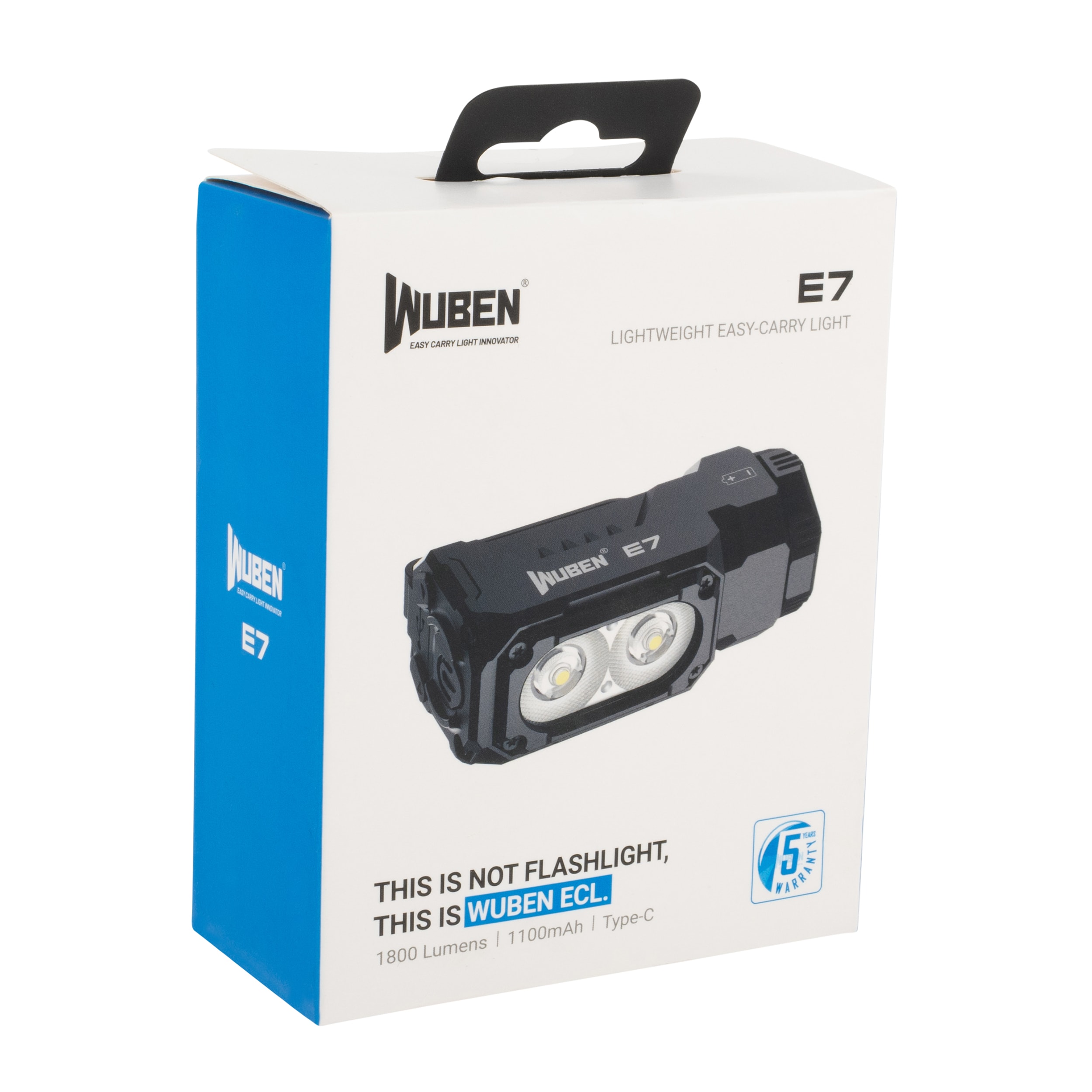 Lampe de poche E7 5000K - 1800 lumens Wuben - Black