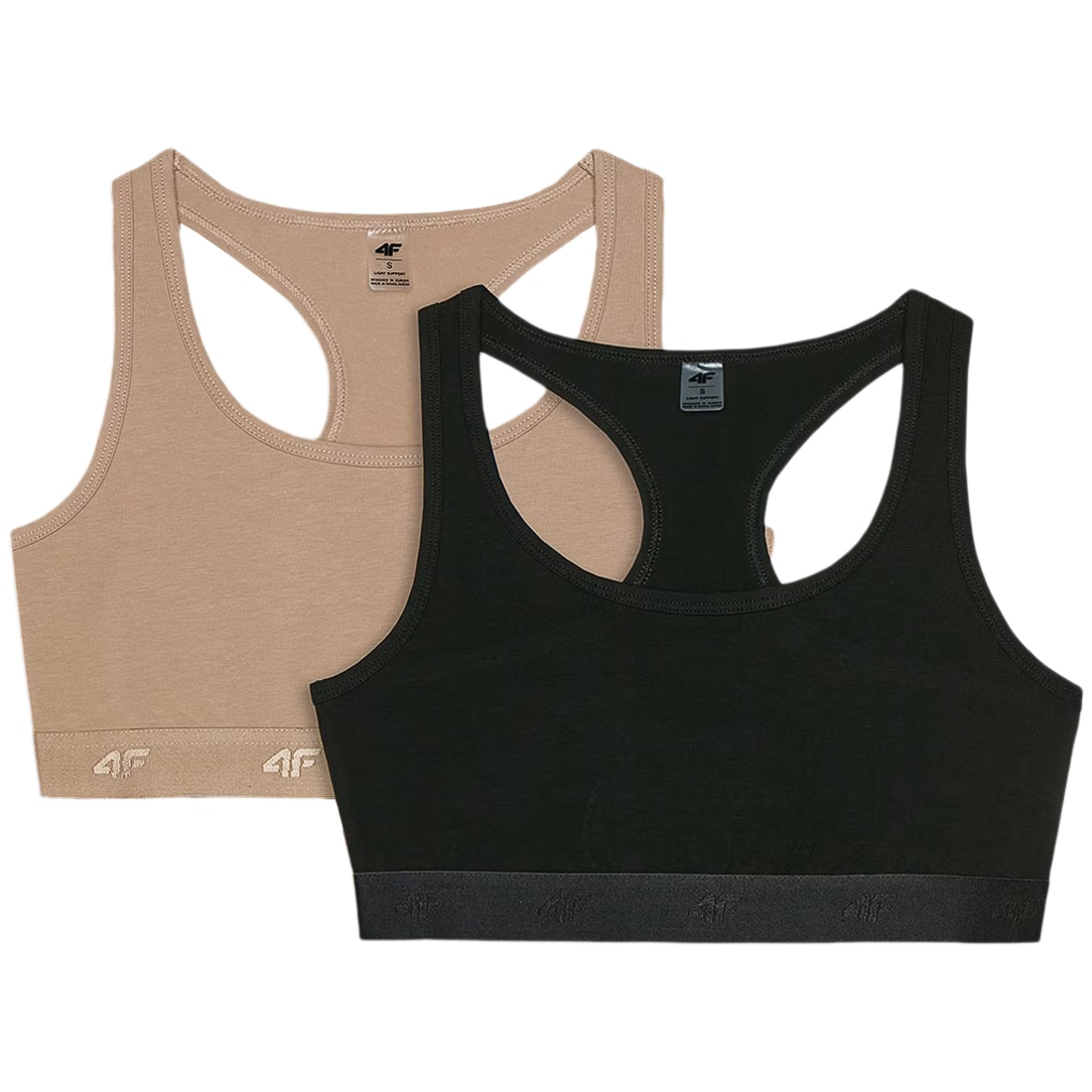 Soutien-gorge pour femmes à faible maintien F036 2 pcs. 4F - Beige/Noir