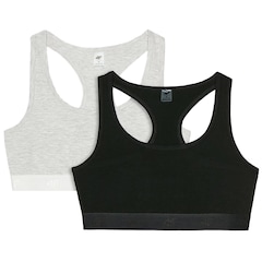 Soutien-gorge à faible maintien F036 2 pcs. 4F - Gris/Noir