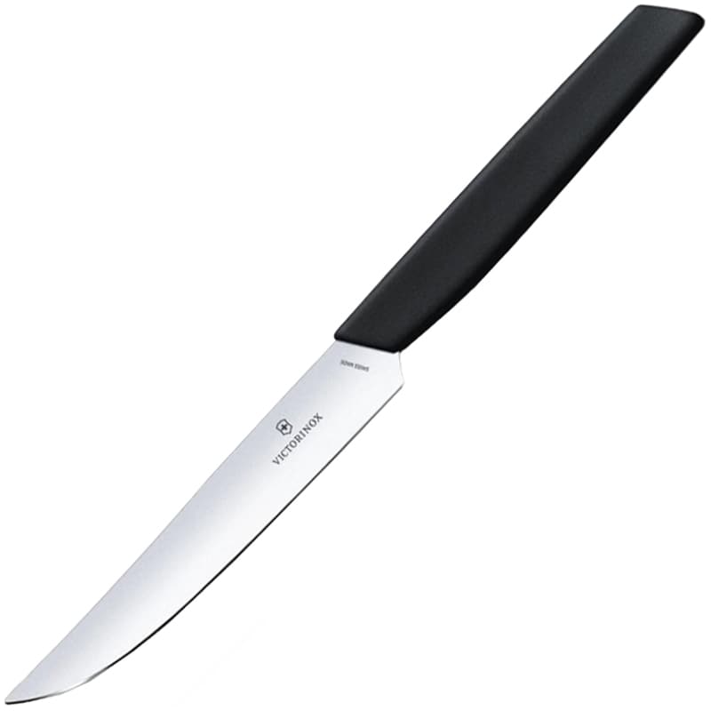 Couteau de cuisine  Swiss Modern Black 12 cm - lame lisse avec pointe acérée - Victorinox