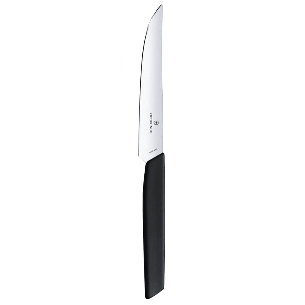 Couteau de cuisine  Swiss Modern Black 12 cm - lame lisse avec pointe acérée - Victorinox