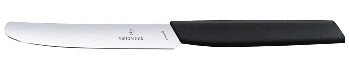 Couteau de cuisine lame lisse avec pointe arrondie 11 cm Swiss Modern Victorinox - Black