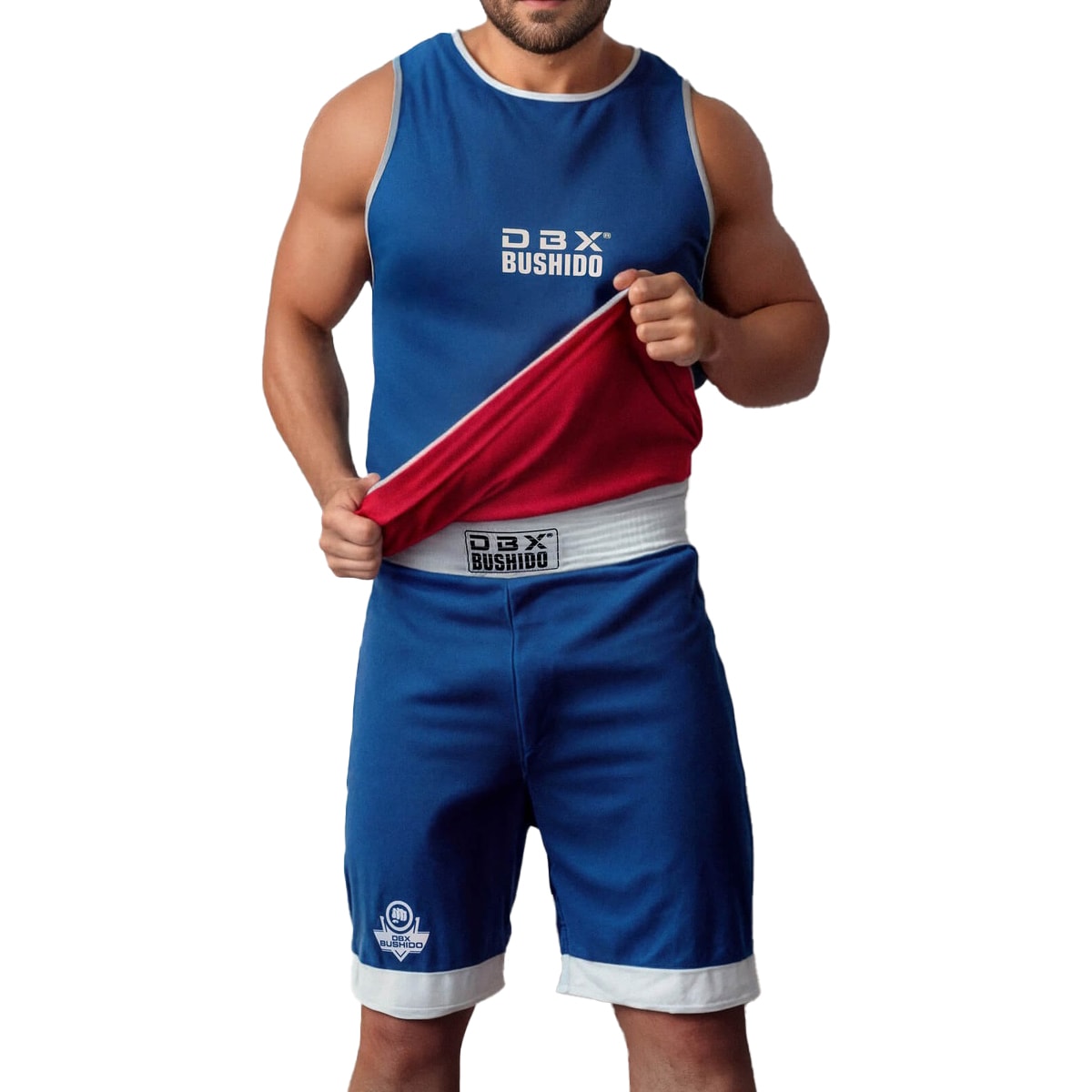 Tenue de boxe double face DBX Bushido - Bleu/Rouge