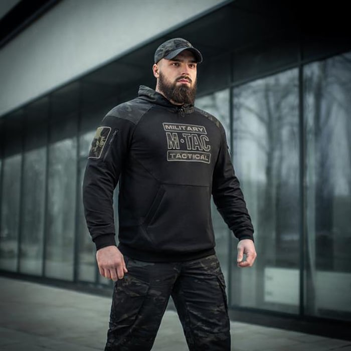 Sweatshirt Hoodie Combat M-Tac - Black MultiCam