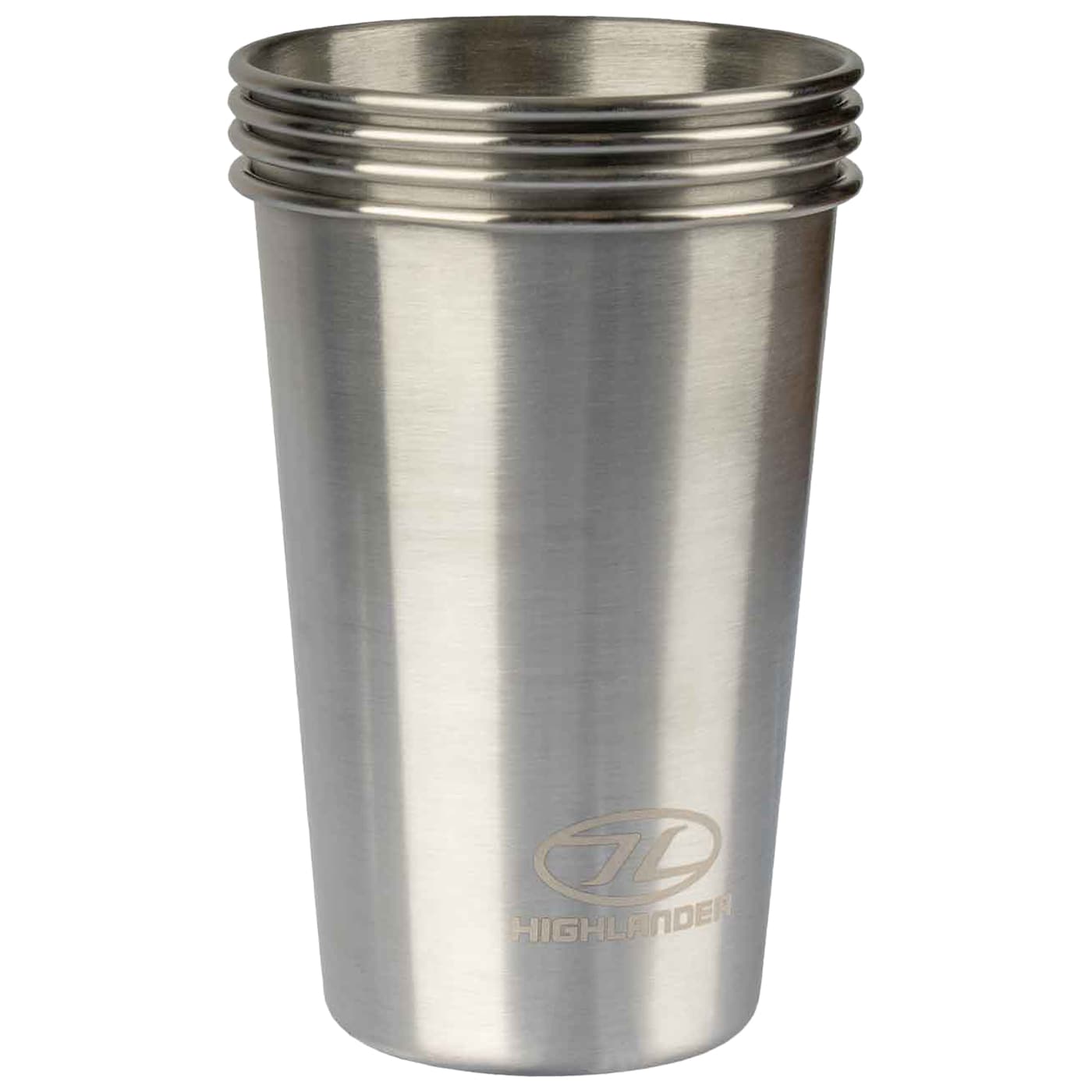 Mug en acier Outdoor Camp Cup 500 ml 4 pcs. Highlander - Silver