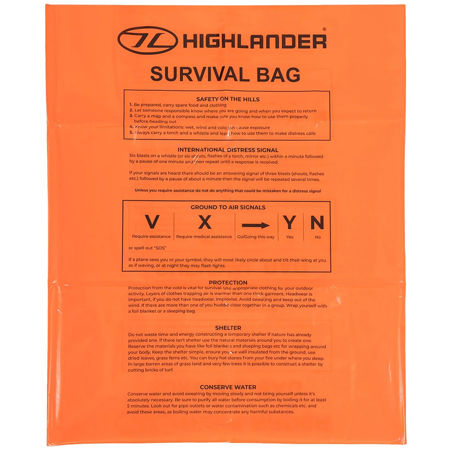 Sac de couchage thermique Emergency/Survival Bag Highlander - Orange