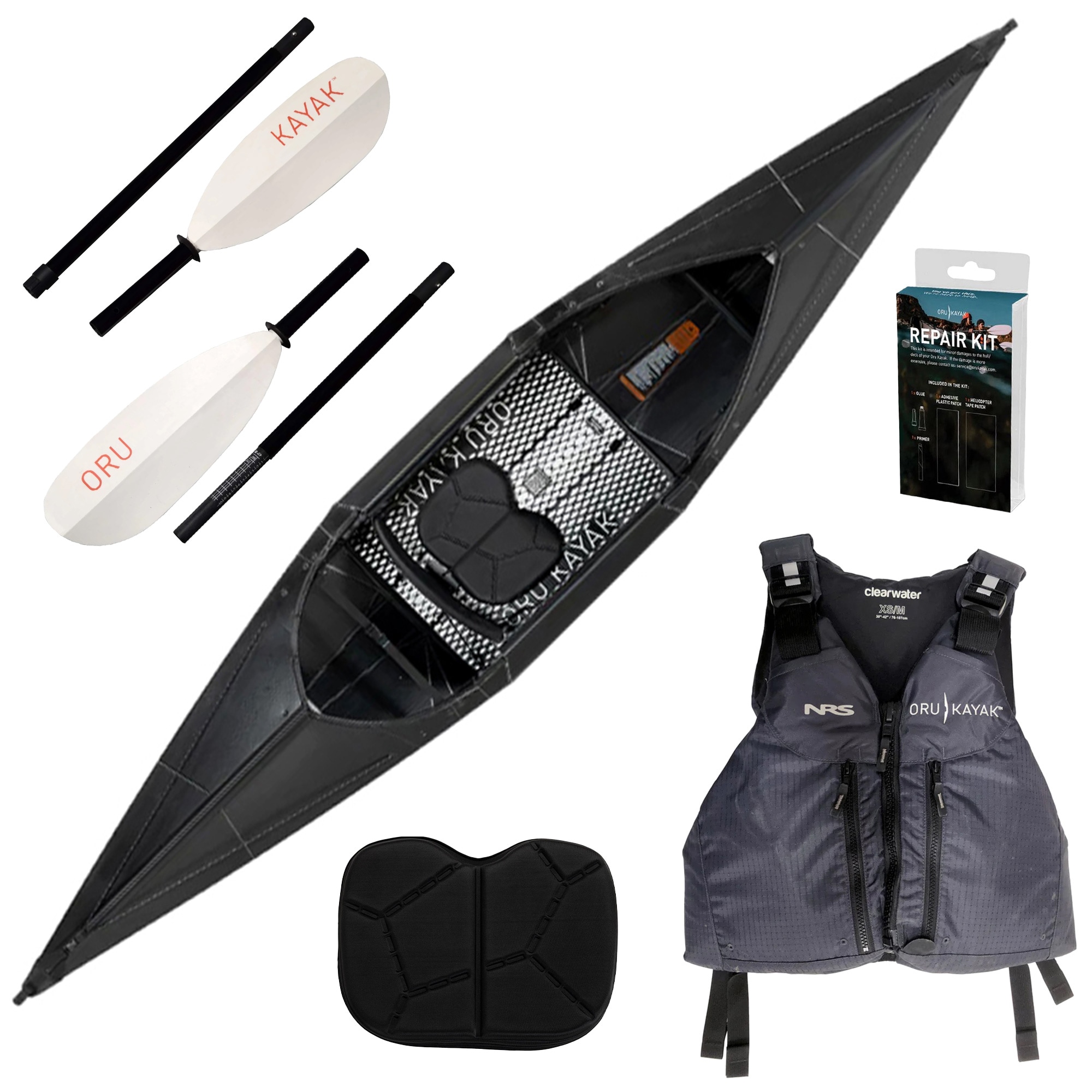 Kayak Beach LT Sport Oru Kayak - Black + Gilet de sauvetage PFD Oru Kayak - Ensemble