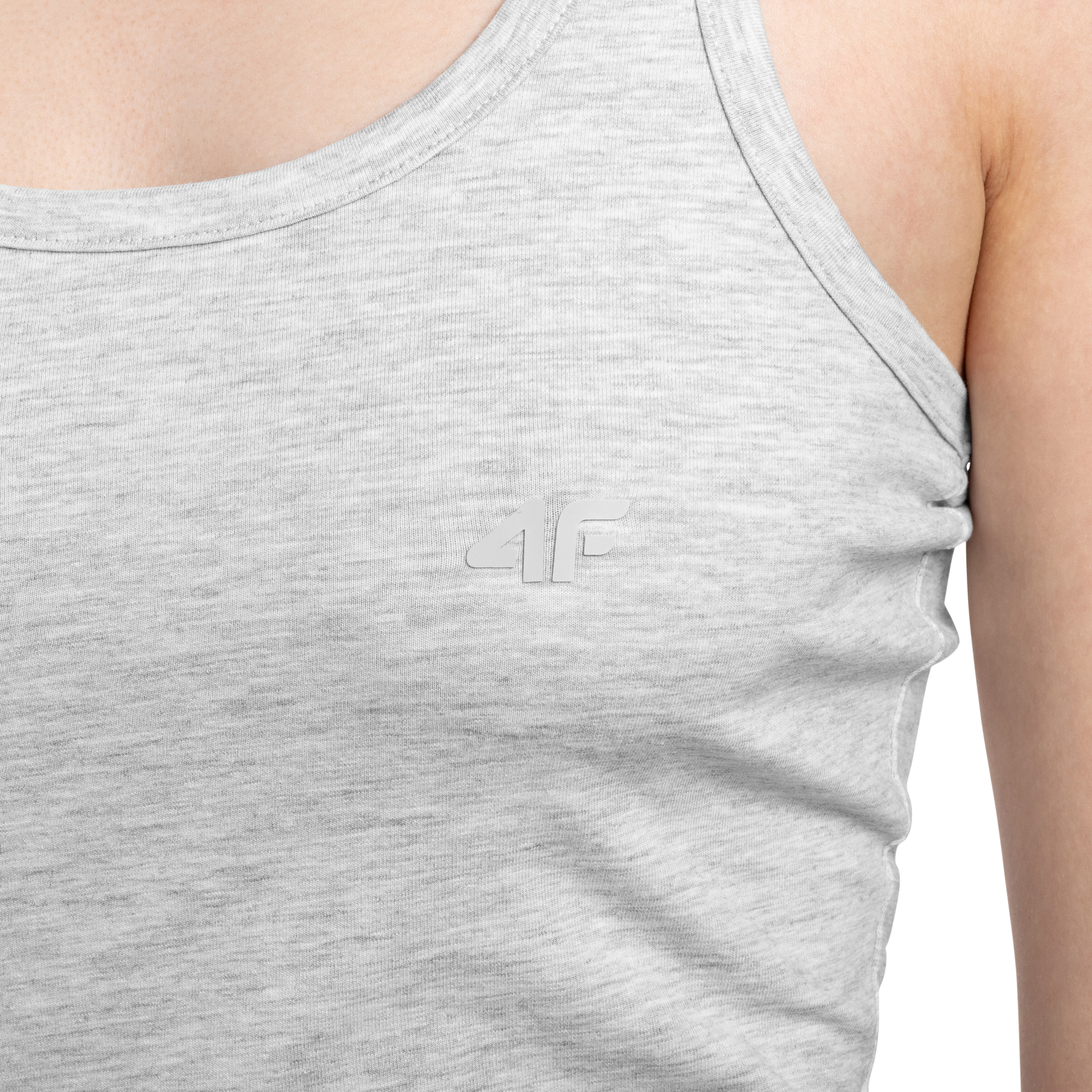 T-shirt pour femme F124 4F - Gris clair mélangé froid