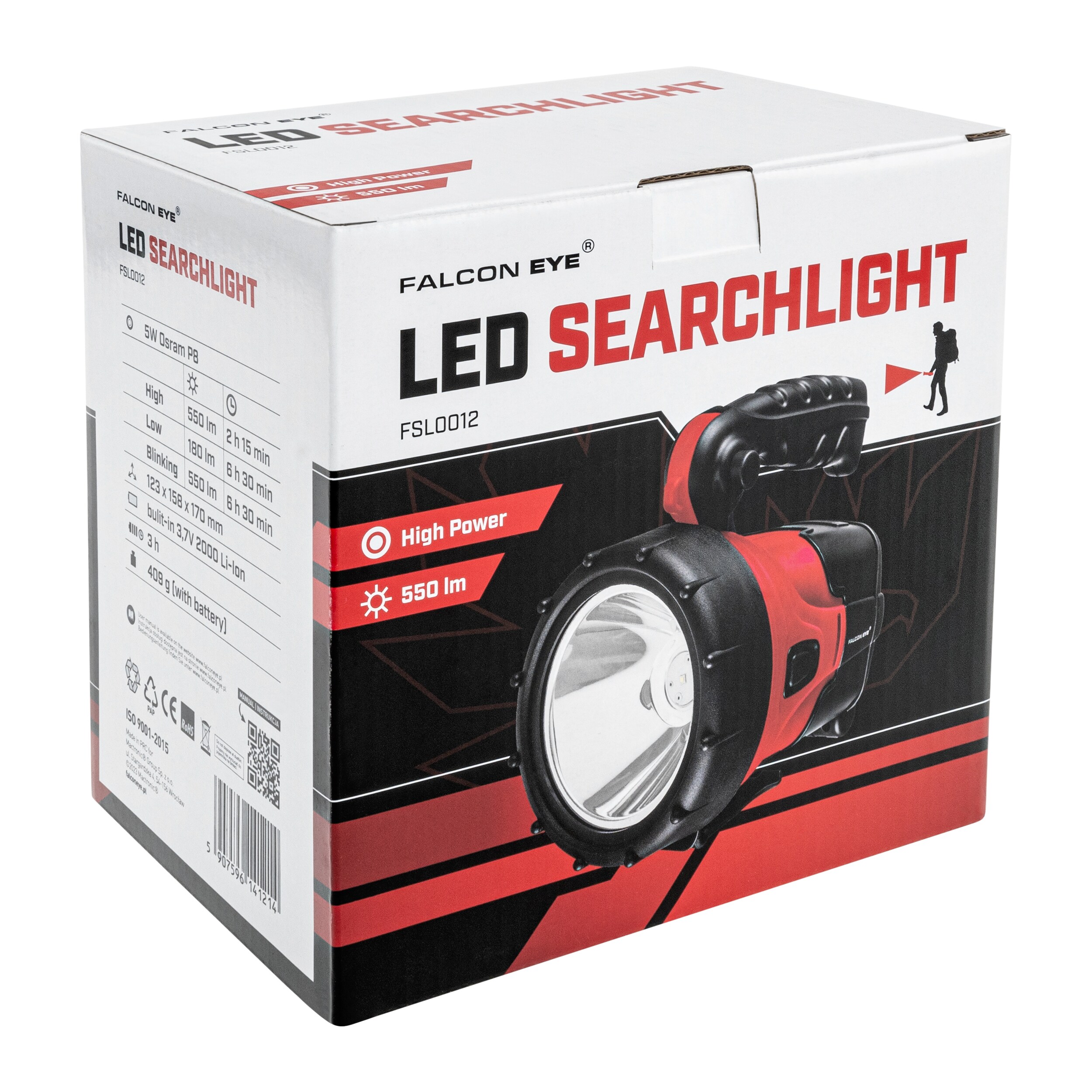 Lampe de poche  550 lumens Falcon Eye FSL0012 Mactronic