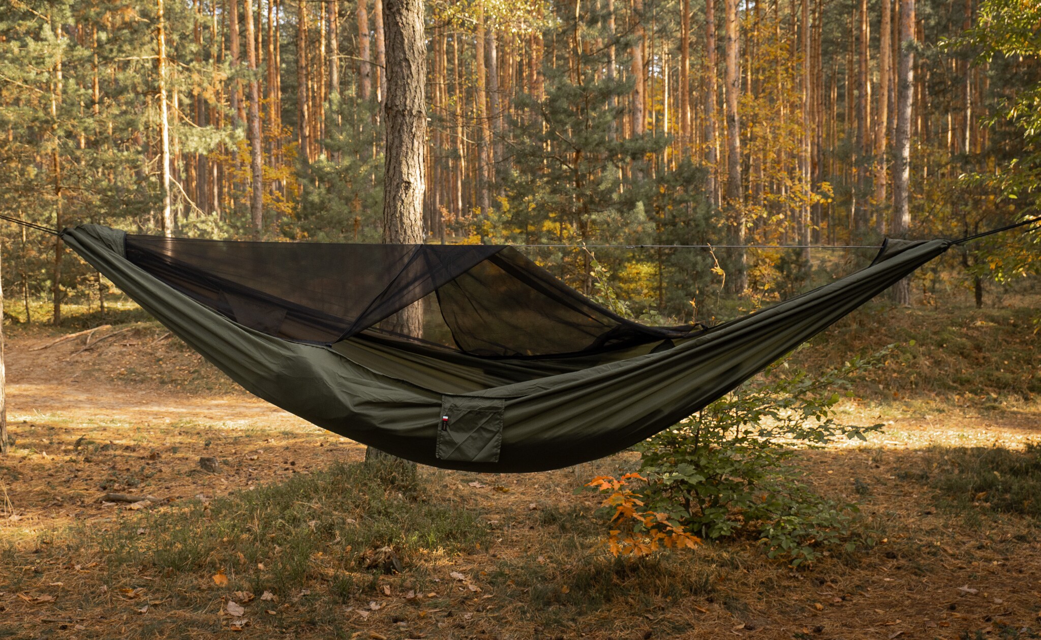 Hamac ultraléger Ważka V2 Long Pocket avec moustiquaire TigerWood - Khaki