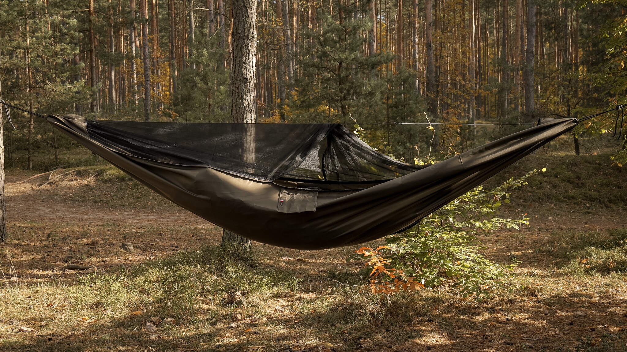 Hamac Ważka V1 Long Pocket avec moustiquaire TigerWood - Khaki
