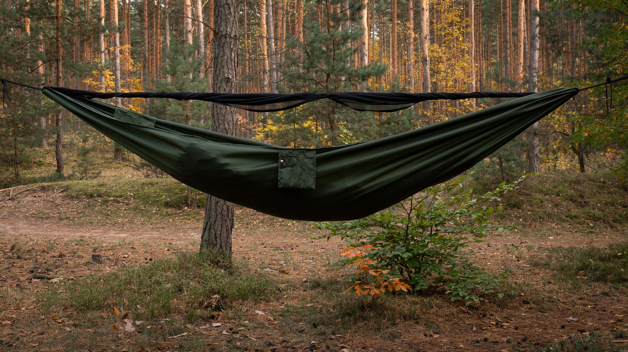 Hamac Ważka V1 Long Double Zip - avec moustiquaire TigerWood - Green