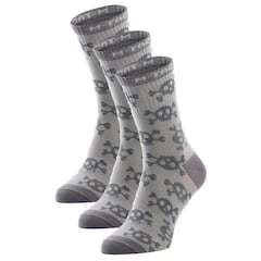 Chaussettes  MK.3 Pirate Skull 3 pairs M-Tac - Light Grey