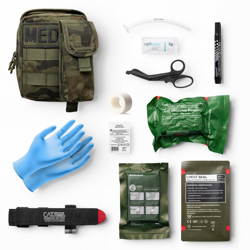 Trousse de secours tactique avec accessoires Version économique IPMED Boxmet Medical - wz.93 Pantera PL Woodland