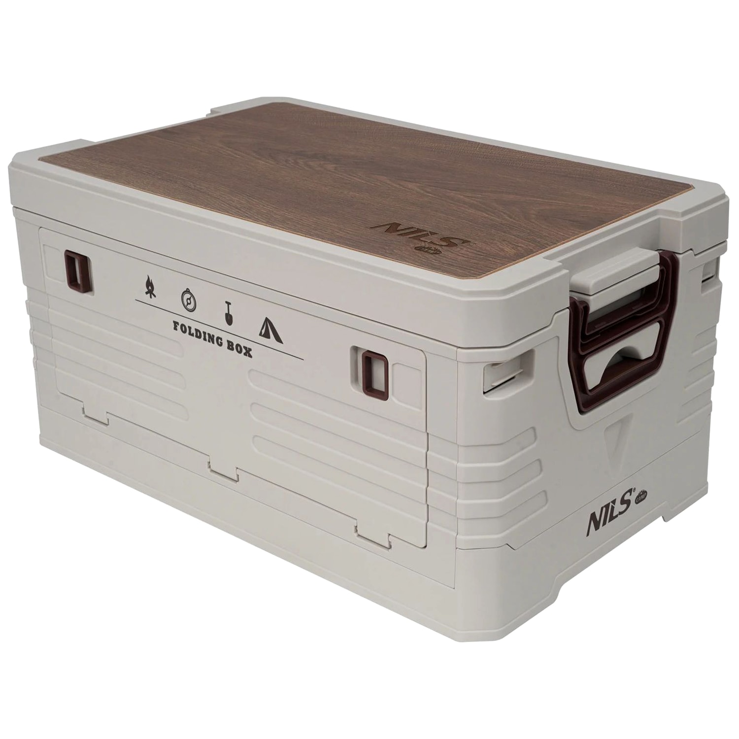 Caisse de transport avec couvercle en bois NCB4002 32 L Nils Camp