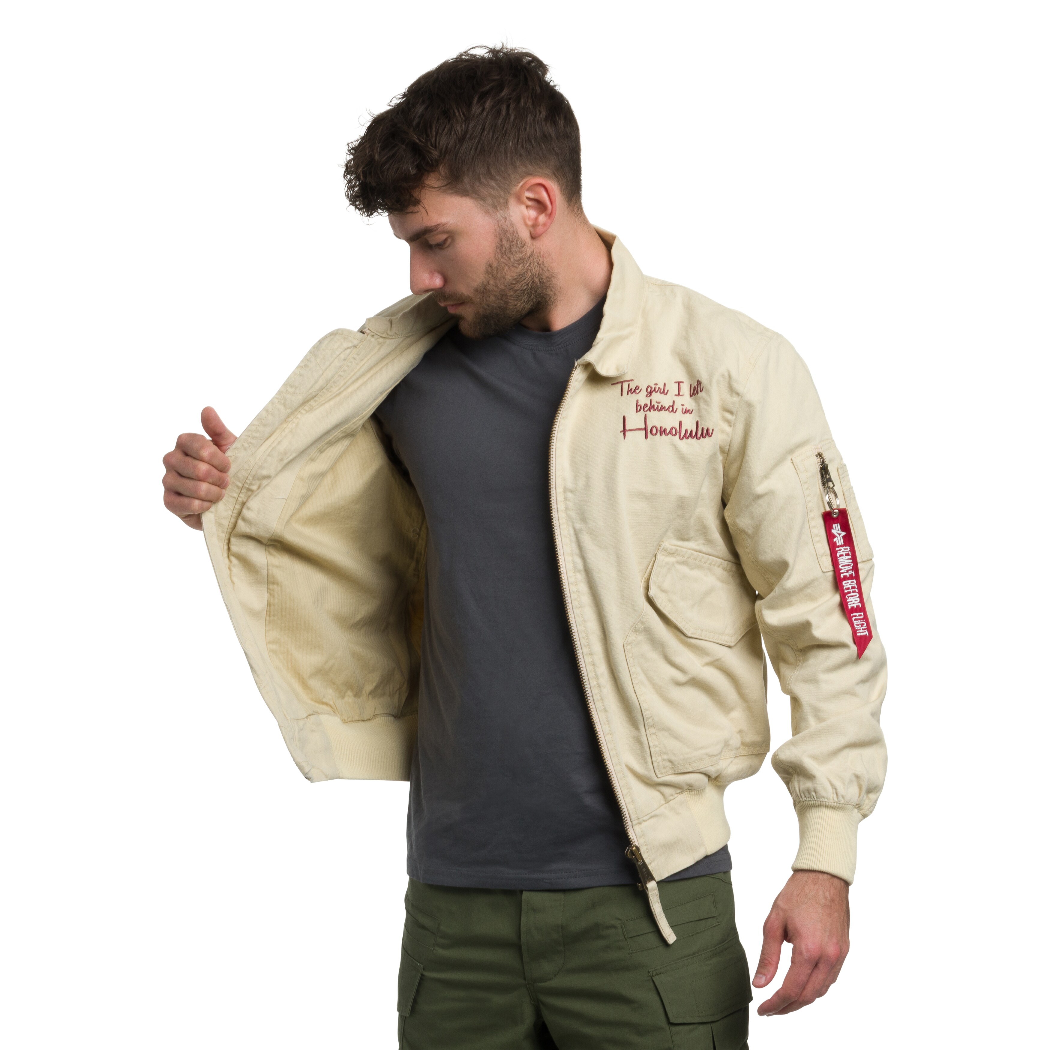 Veste CWU-45 Canvas Honolulu Alpha Industries - Vintage White