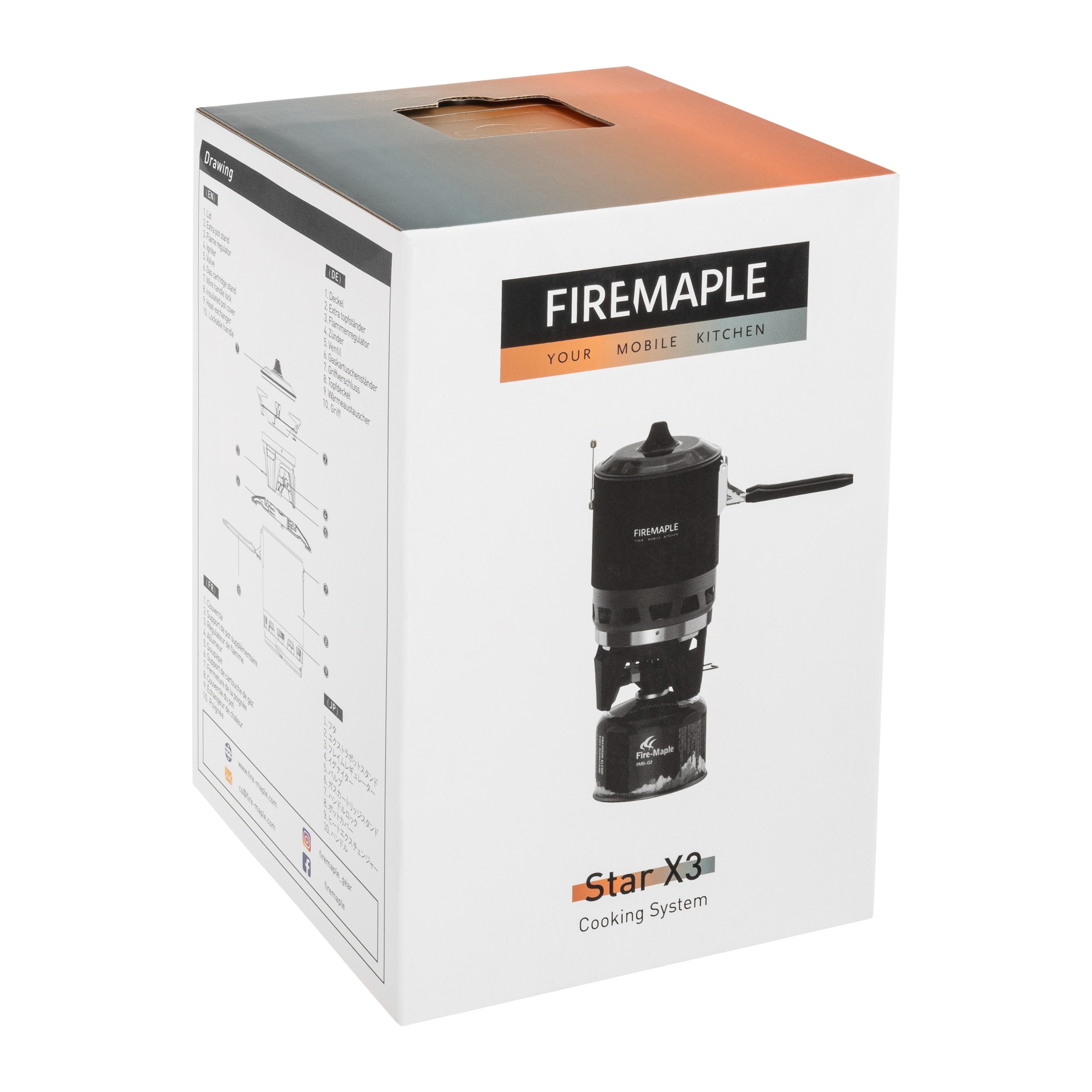 Réchaud de camping avec casserole  FMS-X3 Fire Maple - Black