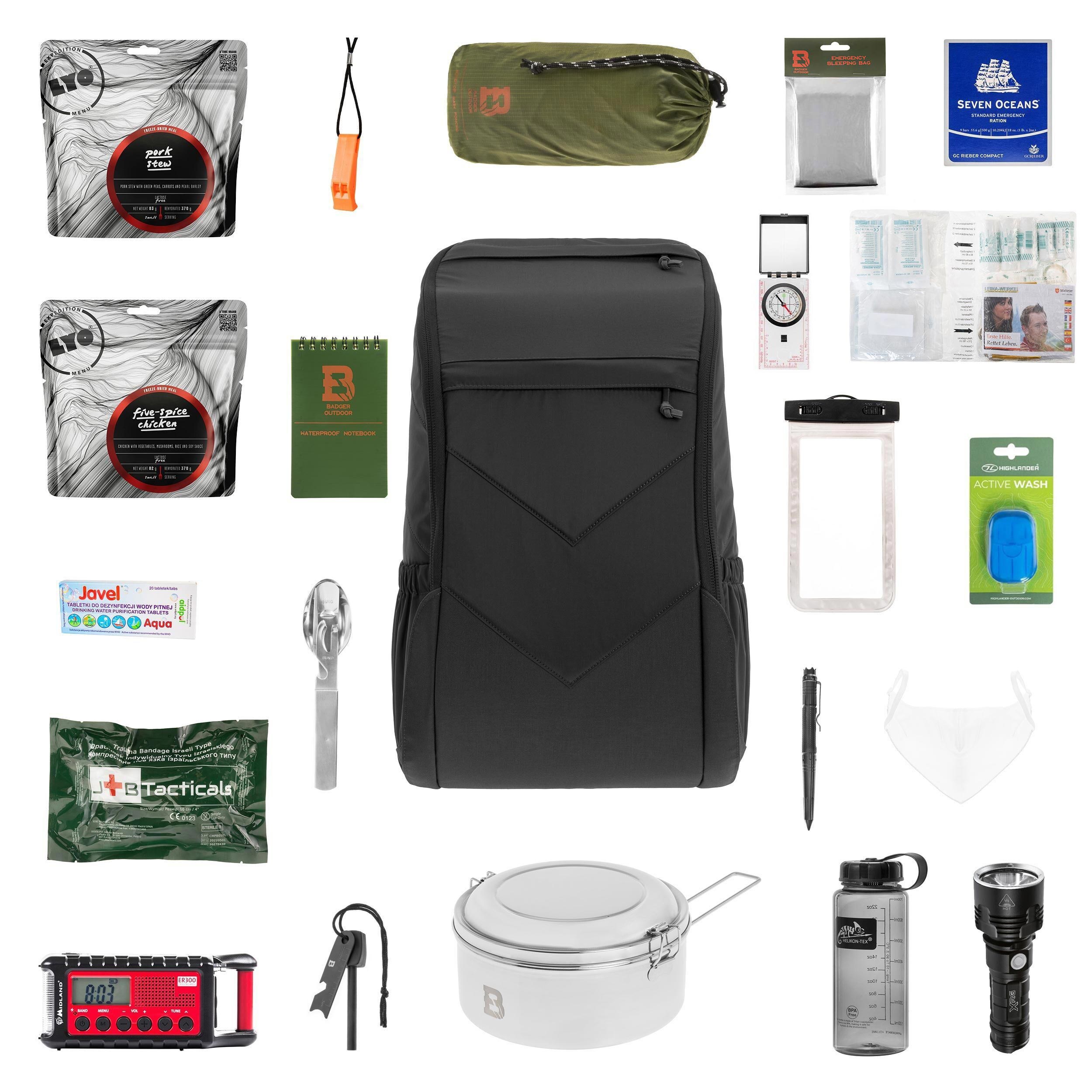 Sac à dos d'évacuation avec équipement Bail Out Bag 25 L Helikon - Shadow Grey V2