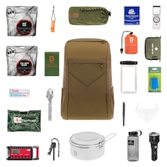 Sac à dos d'évacuation Bail Out Bag 25 L V2 - avec équipement Helikon -  Coyote