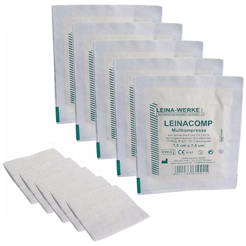 Compresse pour plaie 7,5 x 7,5 cm - 5 pcs. Vera