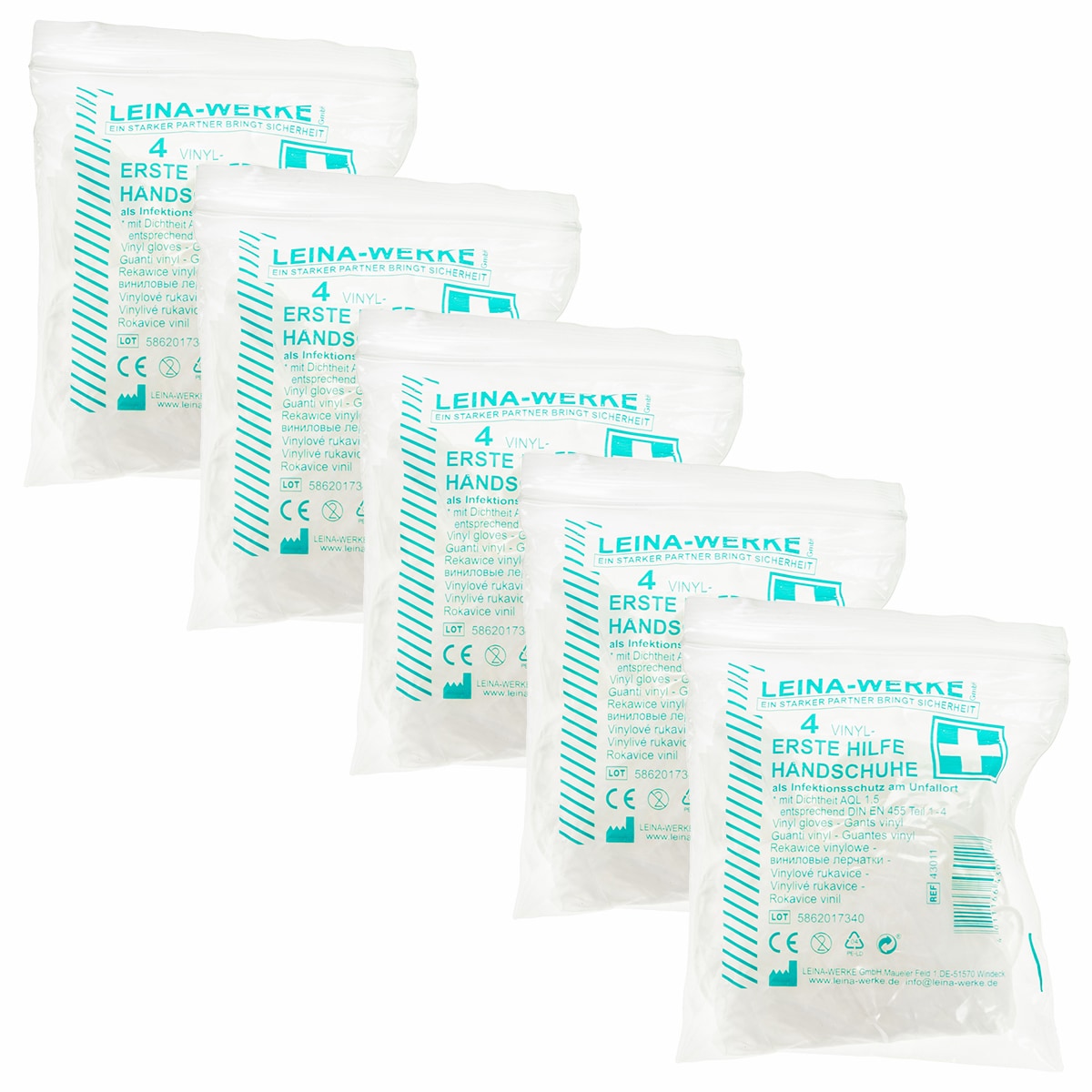 Gants en vinyle 4 x 5 pcs. Vera